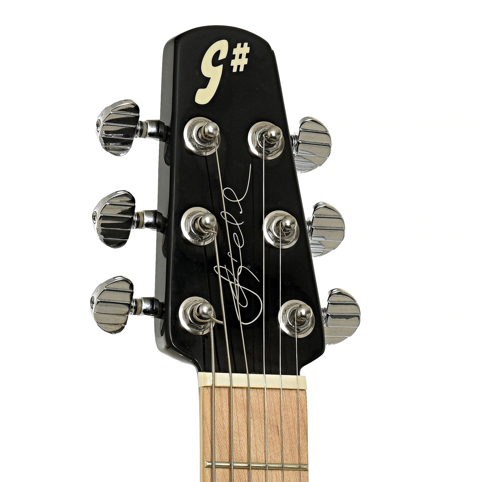 Headstock of G# OF-1 Travel Electric Guitar