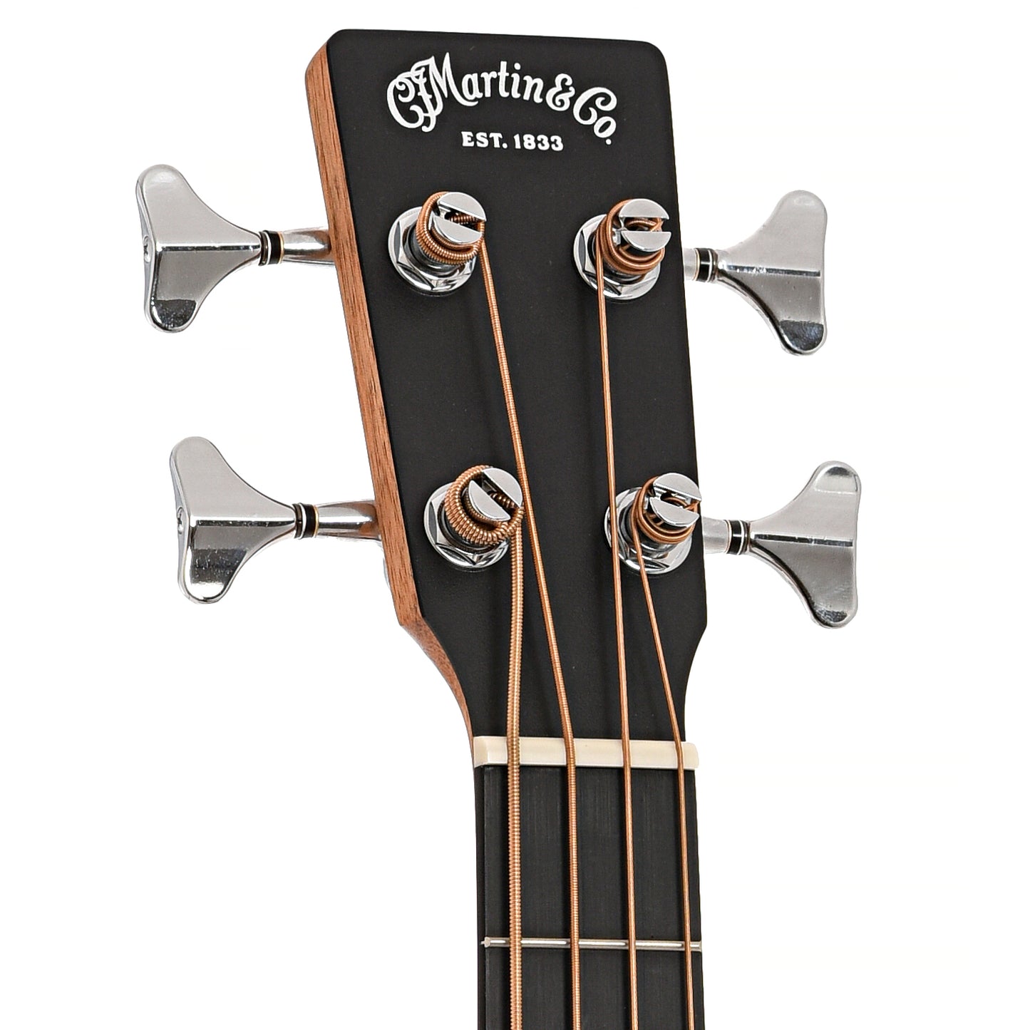 Front headstock of Martin DJR-10E Acoustic Bass Guitar