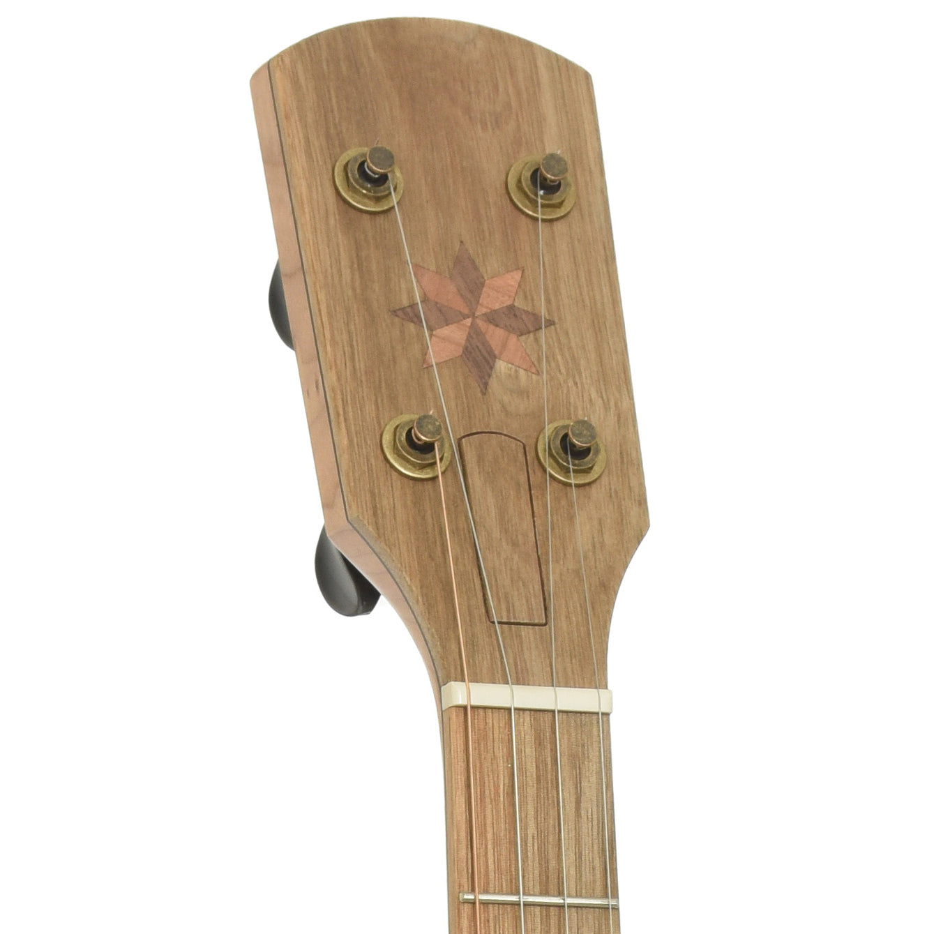 Headstock of Pisgah Appalachian 11in Short Scale Openback Banjo & Gigbag, Walnut