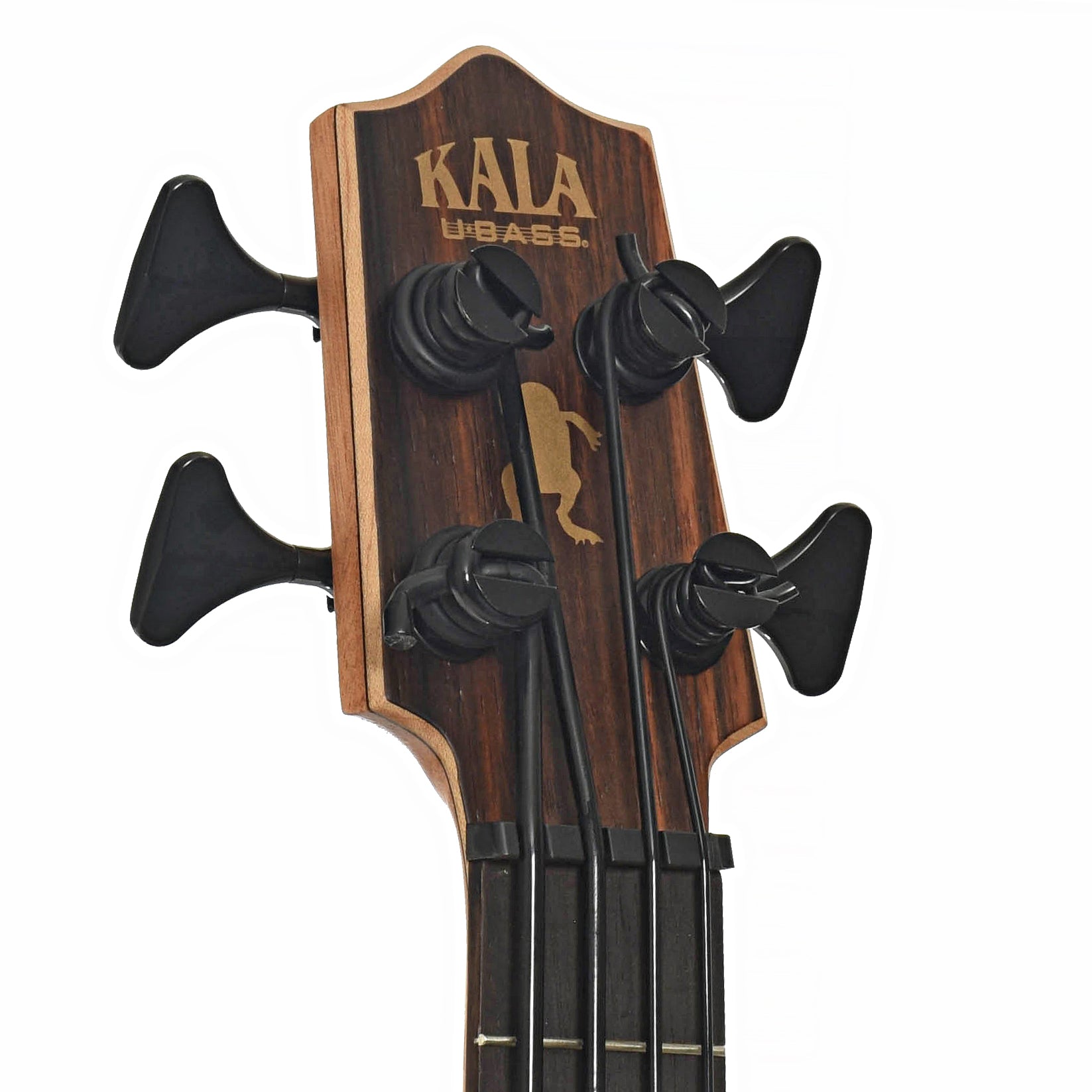 Headstock of Kala U-Bass-EBY-FS 6Q  Striped Ebony Acoustic Bass 