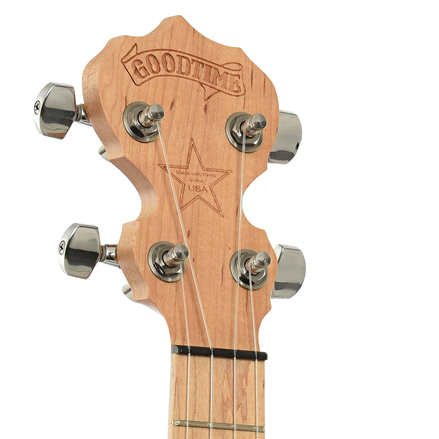 Headstock of Deering Good time Tenor Banjo Ukulele  