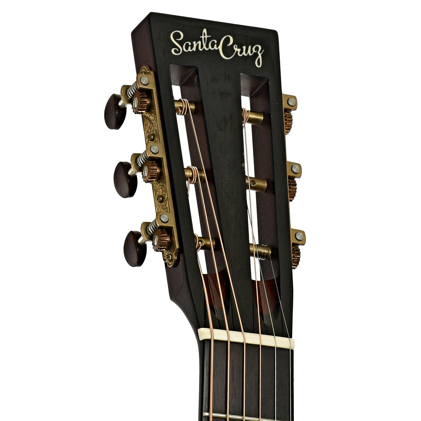 Headstock of Santa Cruz 00-DE Acoustic Guitar 