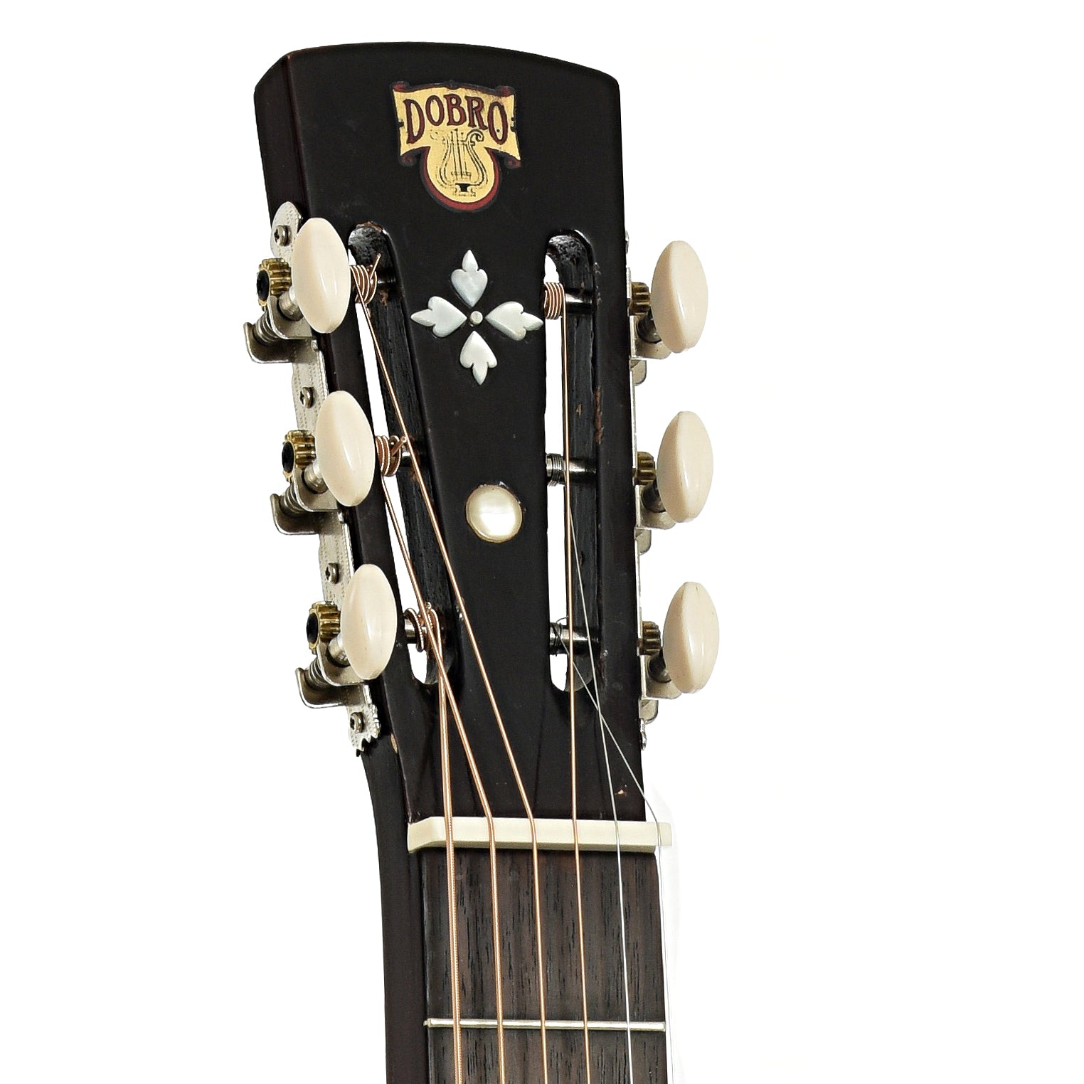 Headstock of Dobro 60DS Squareneck Resonator Guitar (1970)