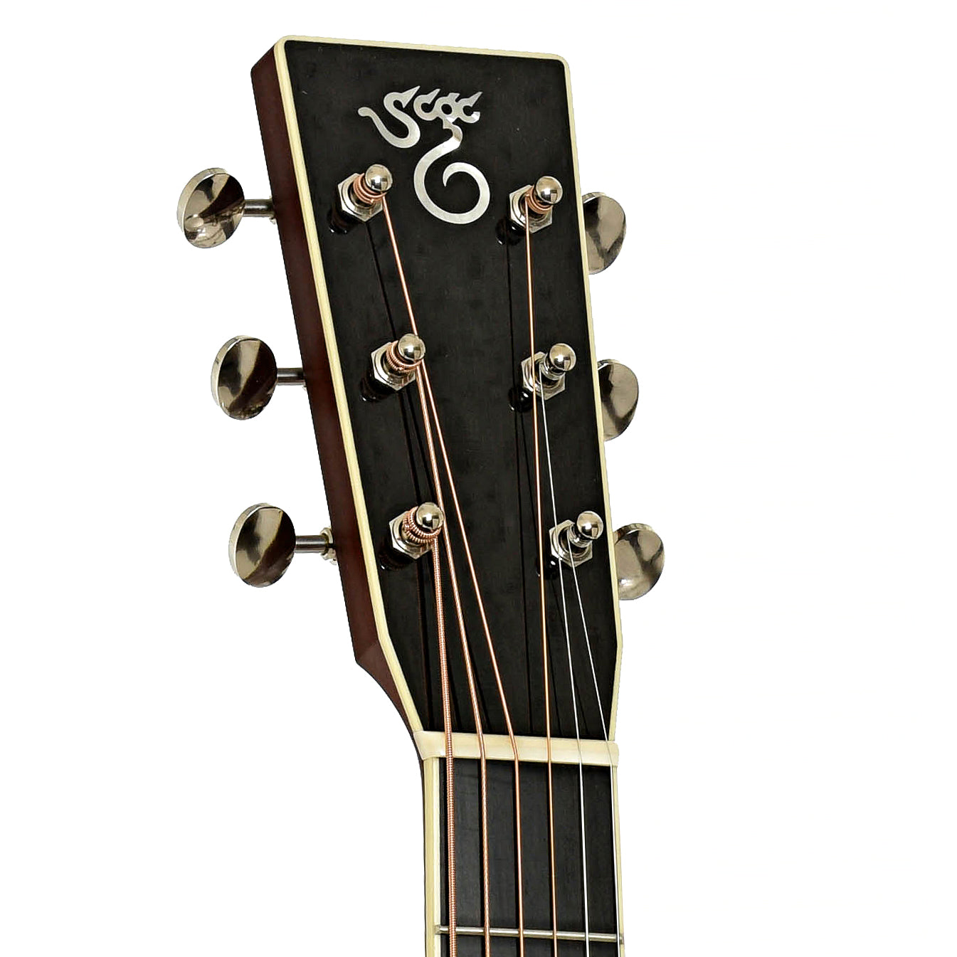 Headstock of Santa Cruz Custom D Dreadnought Acoustic Guitar