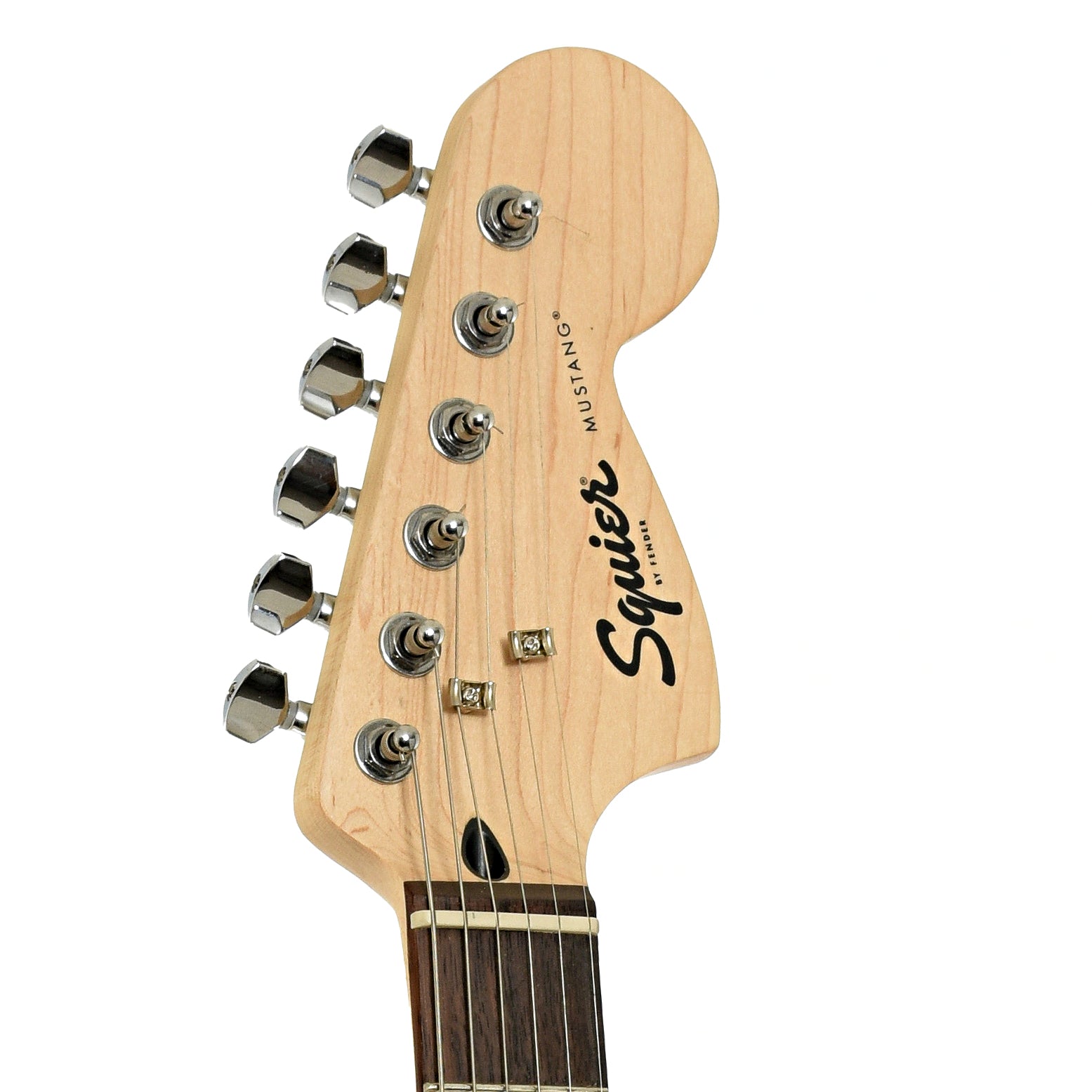Fretboard of Squier Sonic Mustang Electric Guitar
