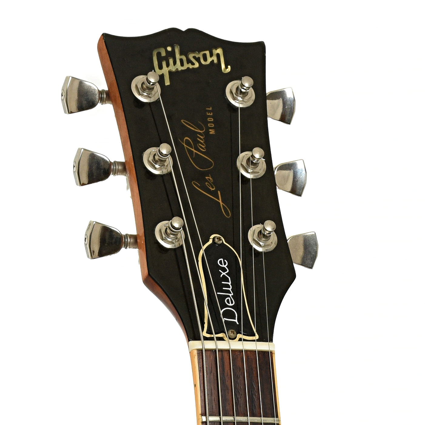 Headstock of Gibson Les Paul Deluxe Electric Guitar 