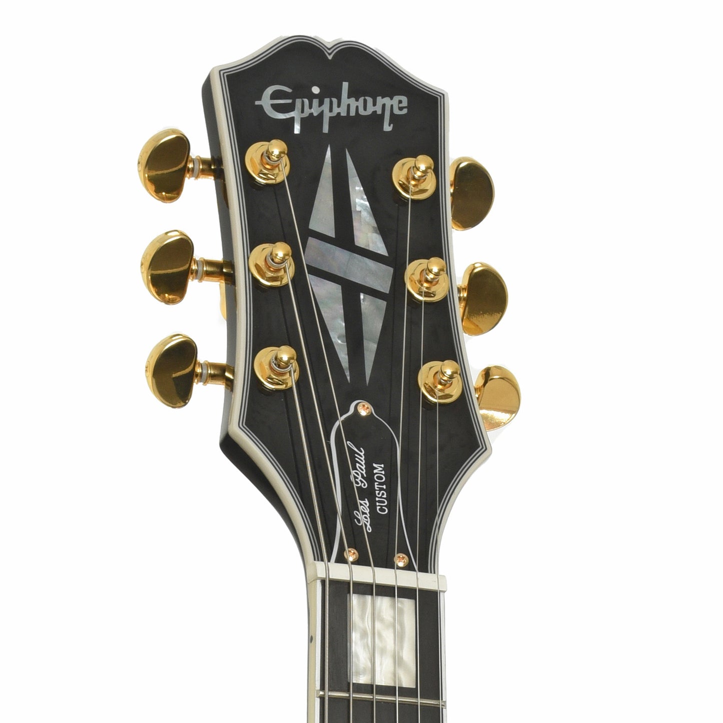 Headstock of Epiphone Les Paul Custom Electric Guitar