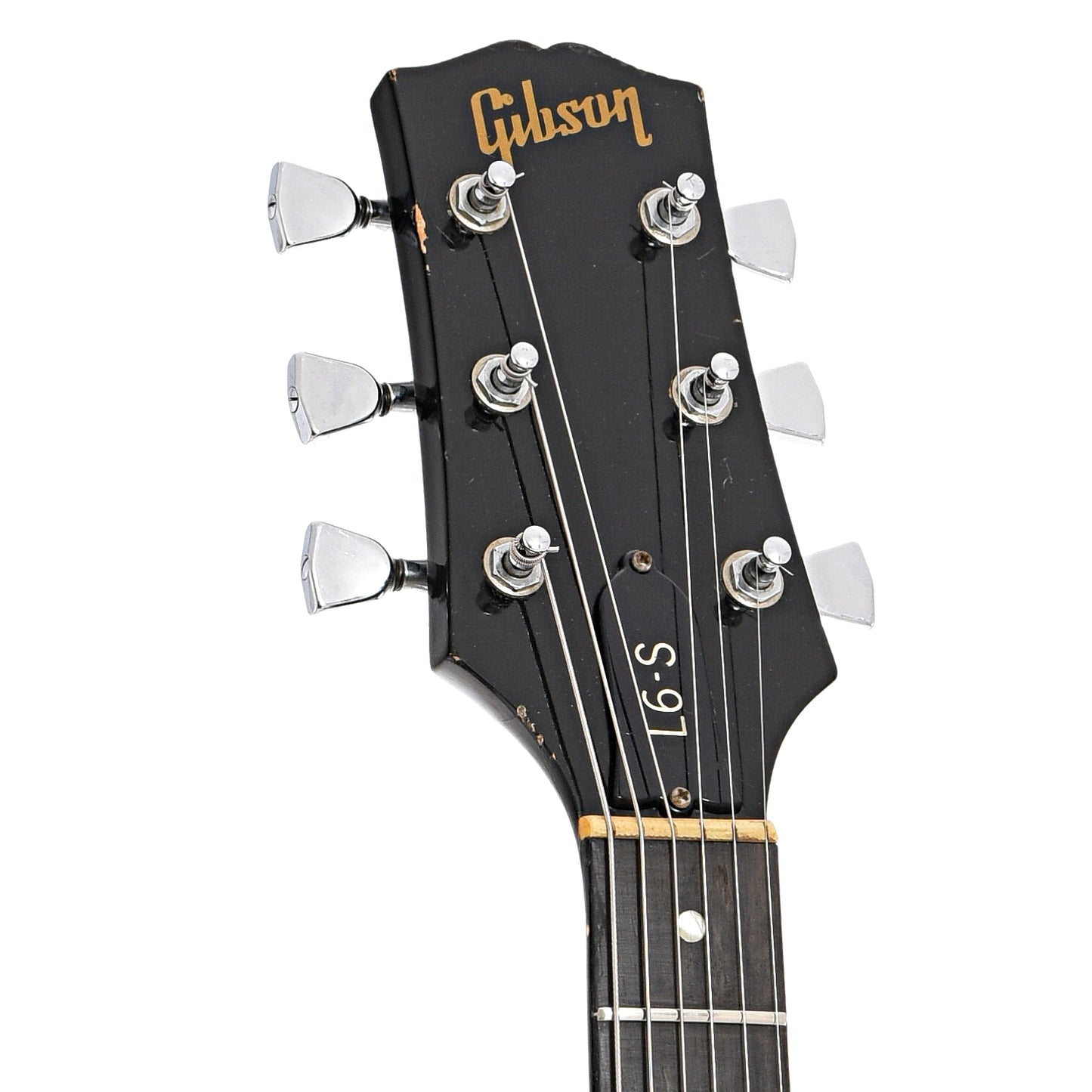 Front headstock of Gibson L-6S Electric Guitar