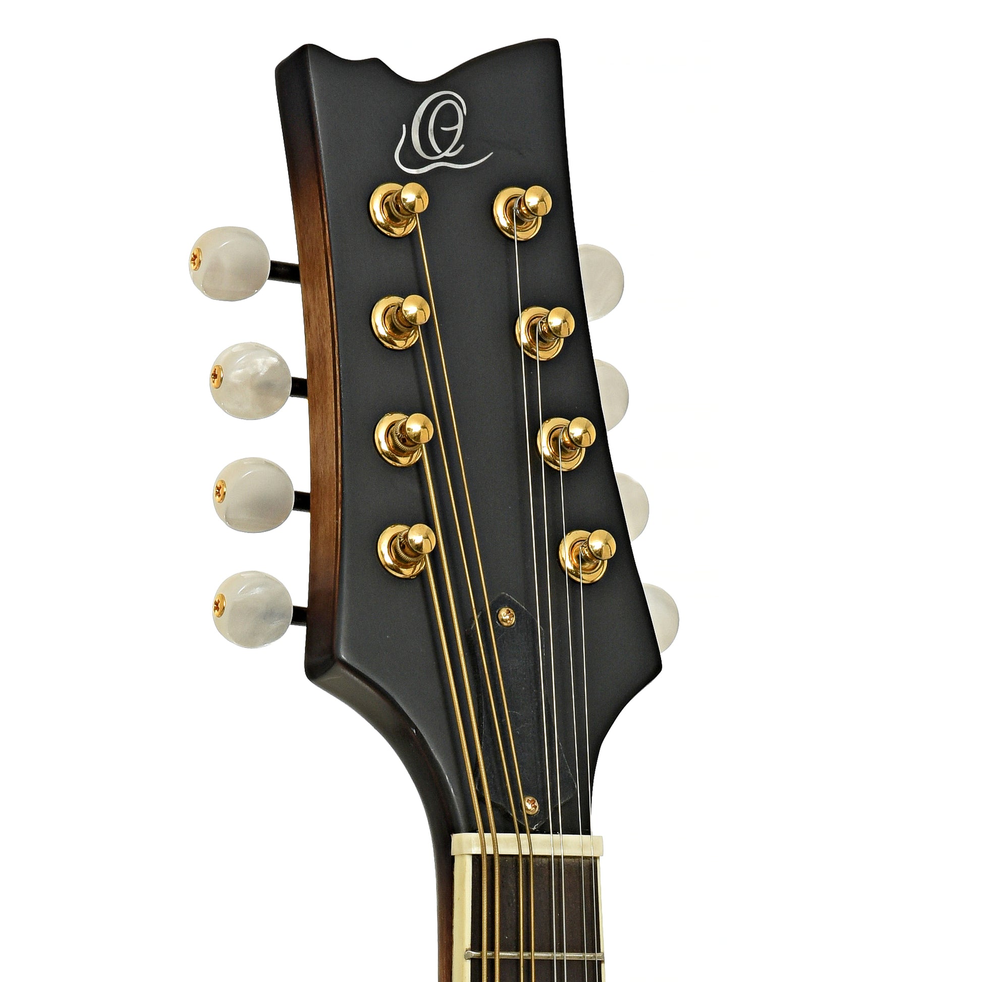 Headstock of Ortega RMFE100AVO Acoustic-Electric F-Model Mandolin