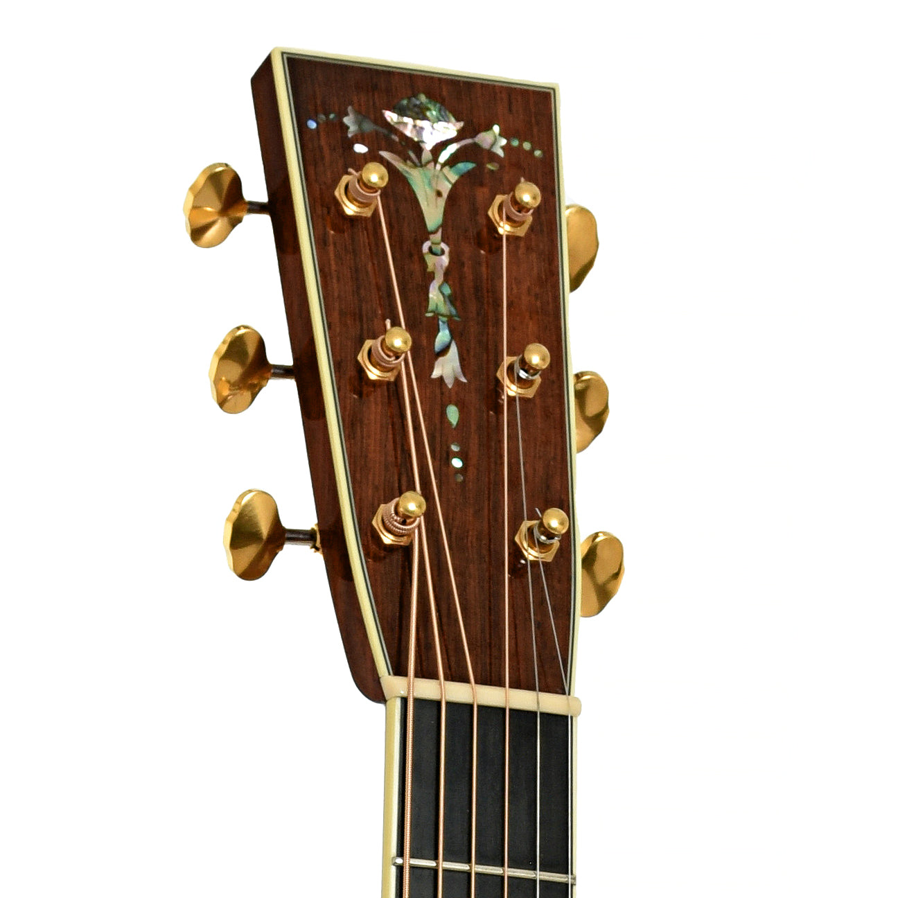 Headstock of Collings OM-41 MRG Cutaway Acoustic Guitar