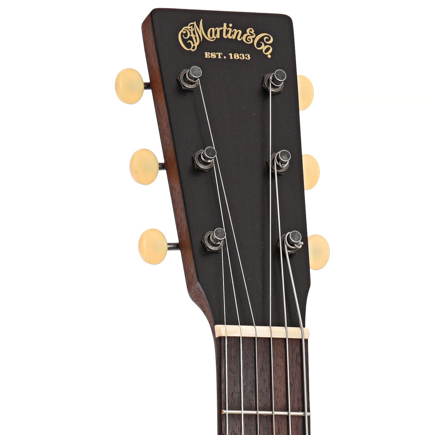 Front headstock of Martin 000-17L Lefthanded, Whiskey Sunset Finish