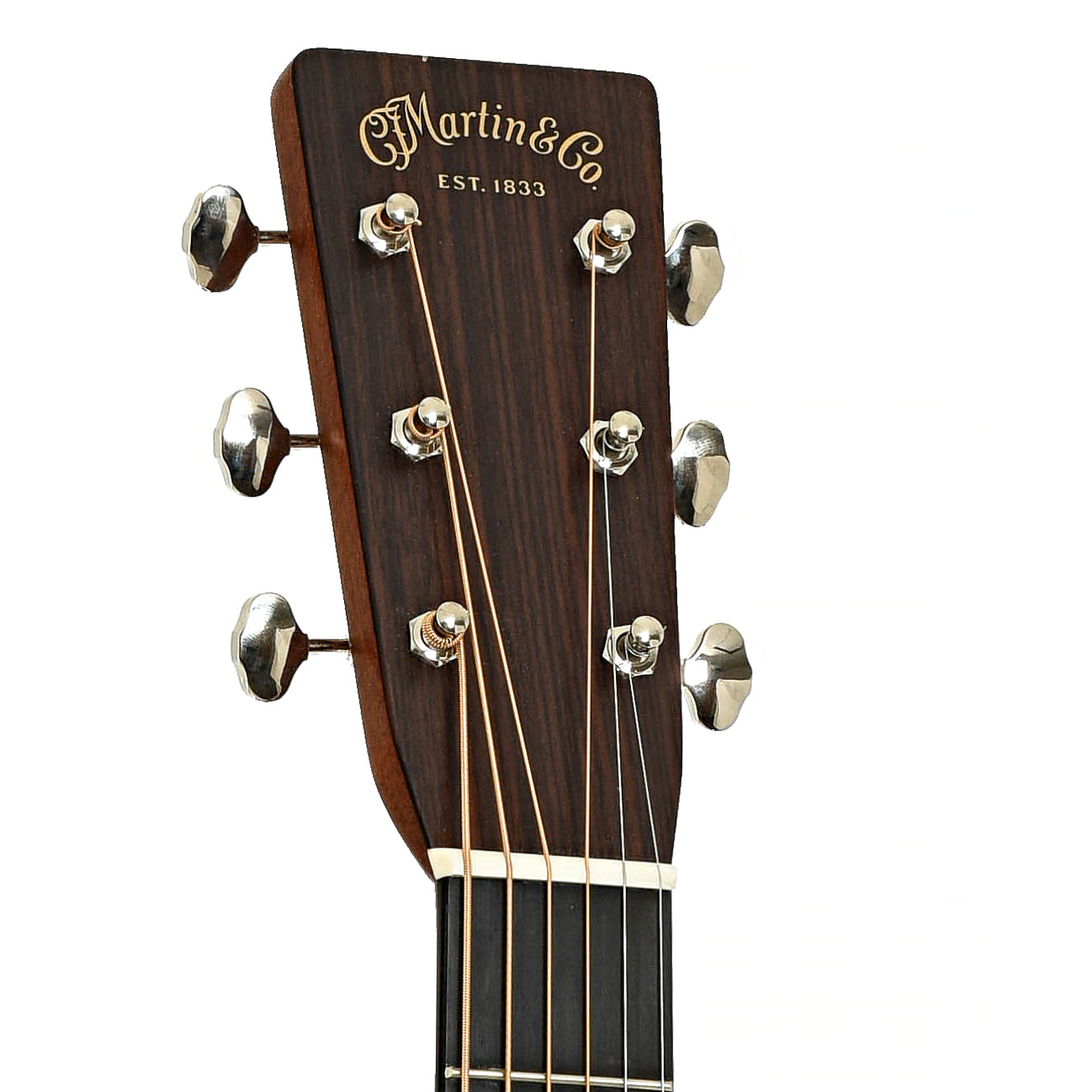 Headstock of Martin HD-28 Ambertone Guitar & Case