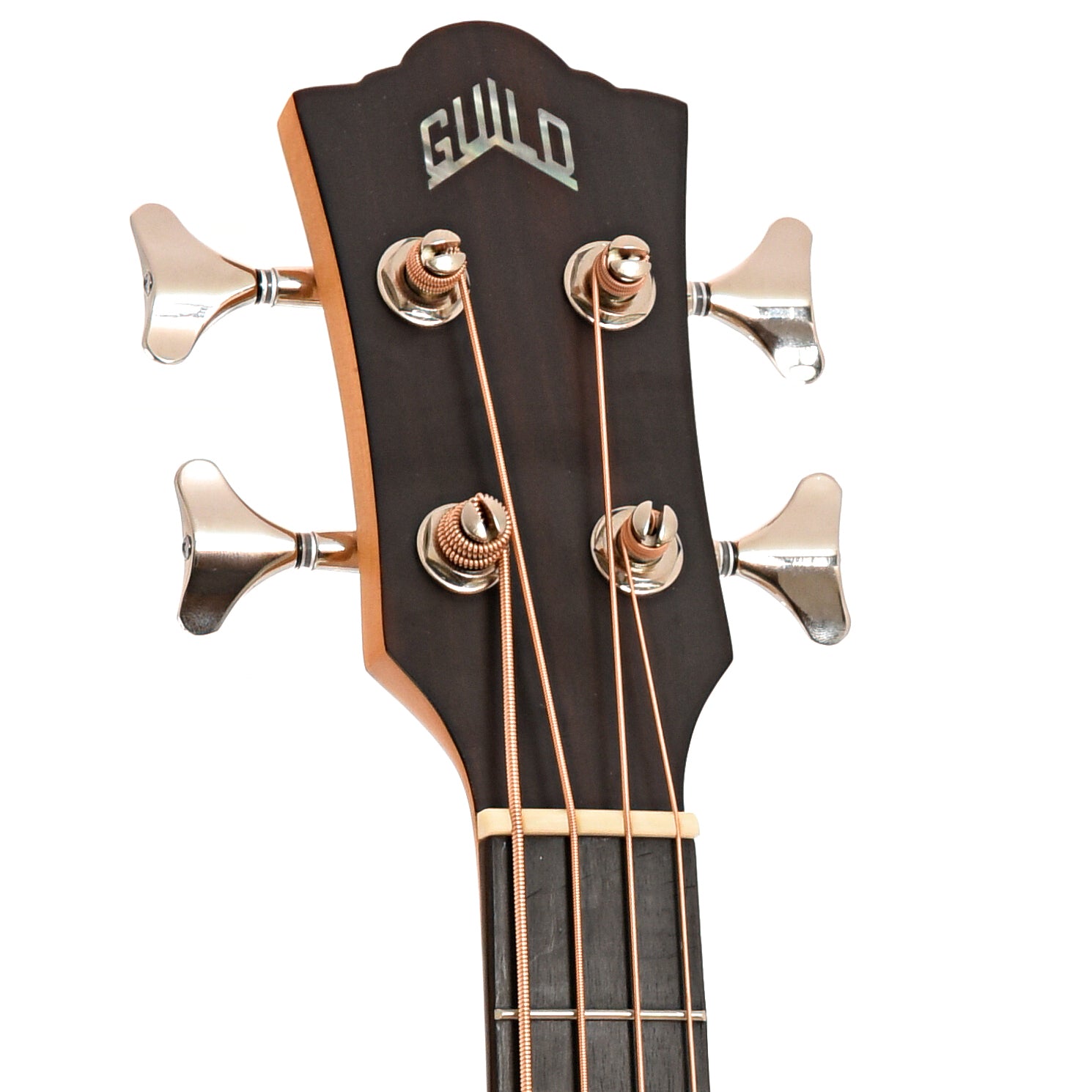 Front headstock of Guild Jumbo Junior  Acoustic Bass