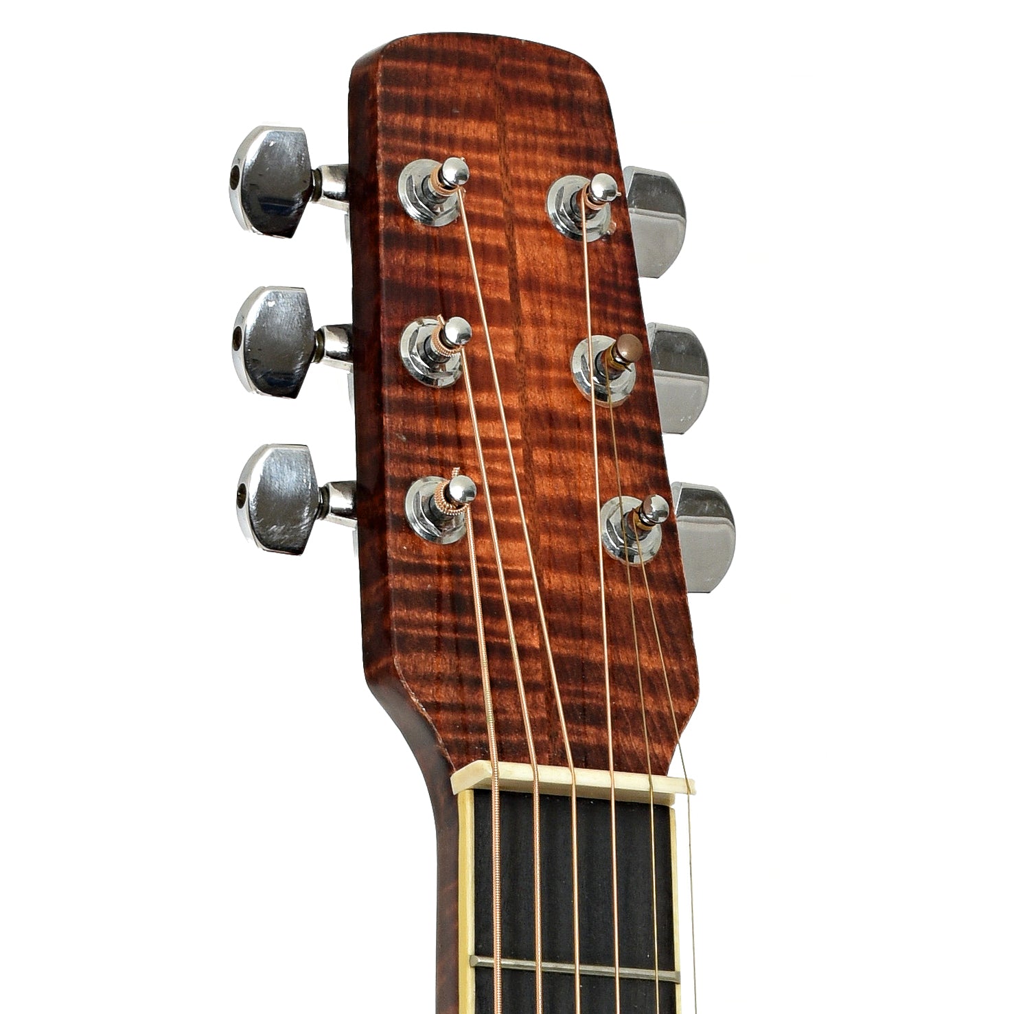 Headstock of Scheerhorn L-body Maple Squareneck Resonator Guitar