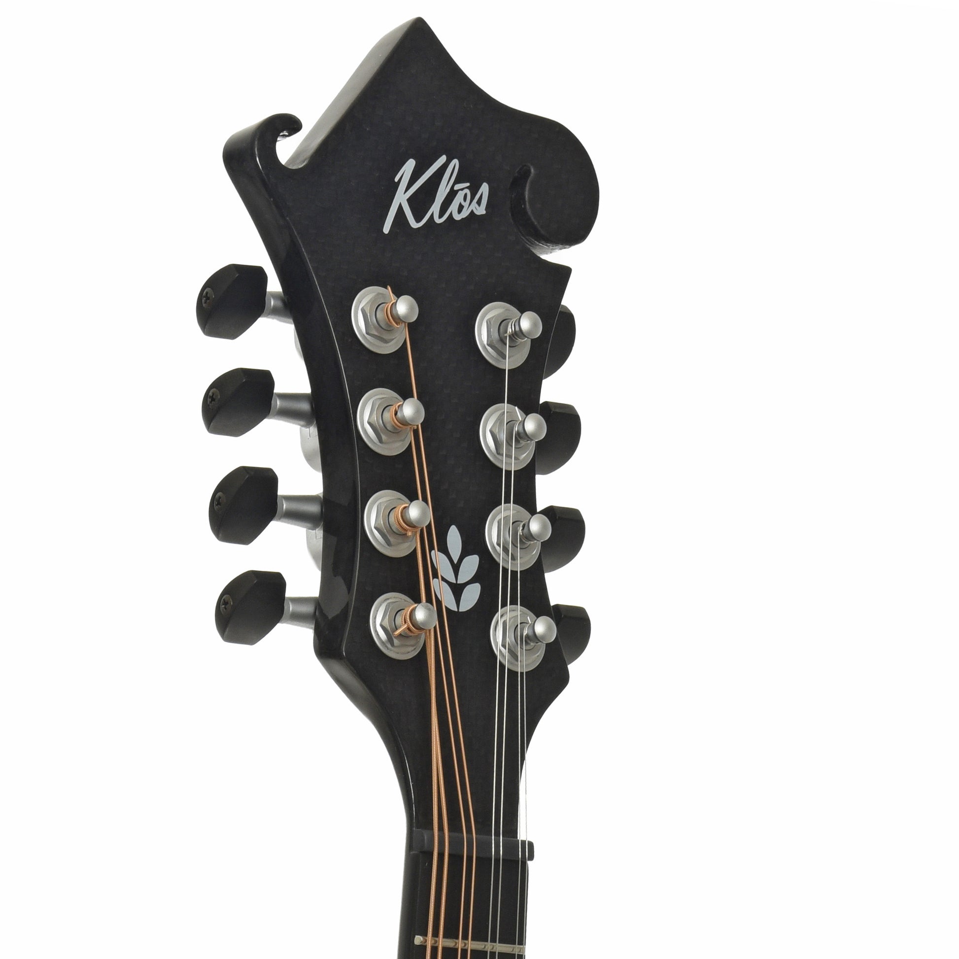 Headstock of KLOS Carbon Fiber F-Style Mandolin