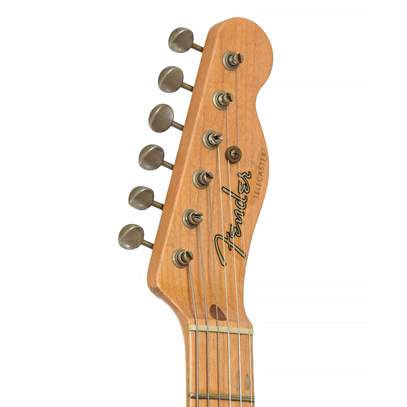 Headstock of Fender Custom Shop 1955 Relic Telecaster Reissue Electric Guitar (2006)