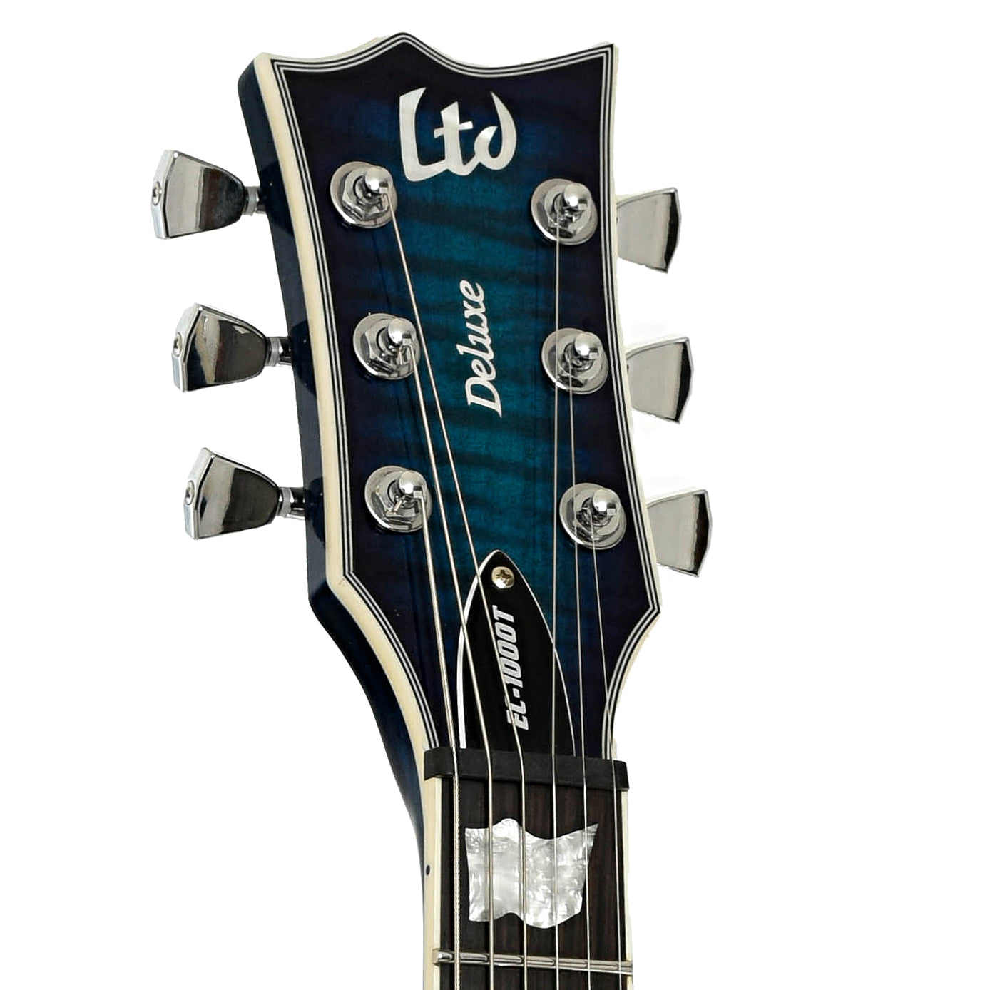 Headstock of ESP LTD EC-1000T CTM Electric Guitar, Violet Shadow