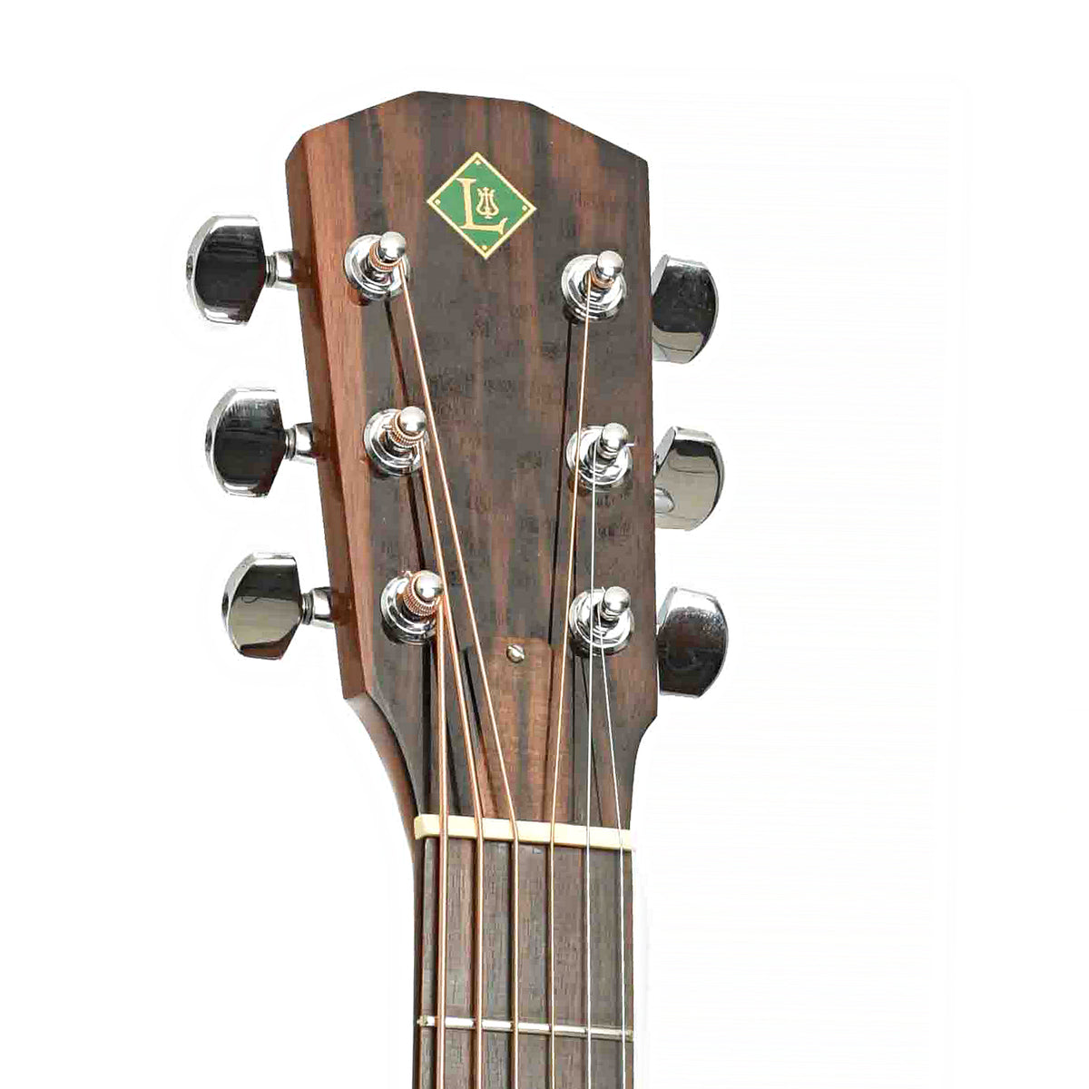 Front Headstock of Ralph Luttrell T-100B Roundneck Baritone Resonator Guitar