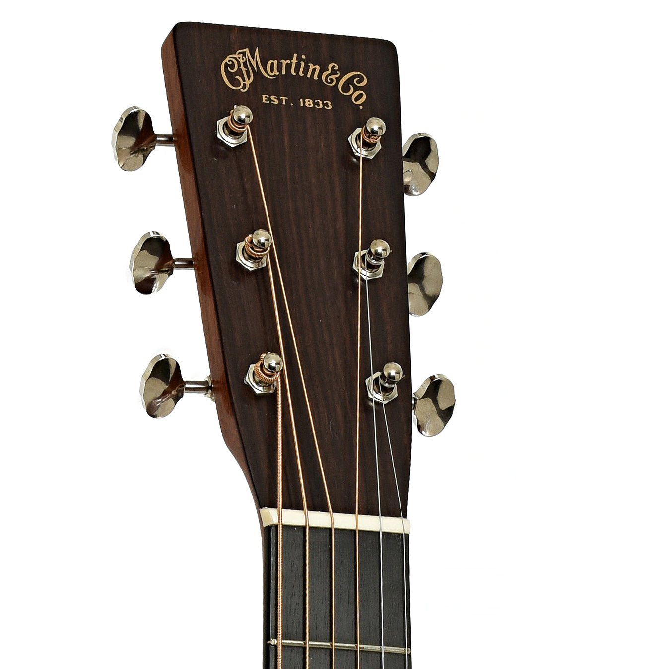 Headstock of Martin Custom Shop 000-18 Authentic, Sinker Mahogany, Acoustic Guitar  