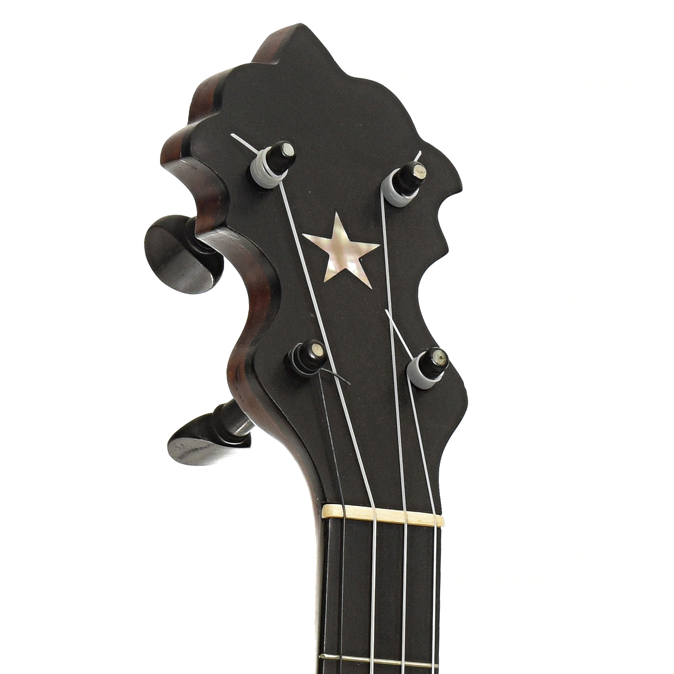 Headstock of S.S. Stewart Lady Stewart Openback Banjo