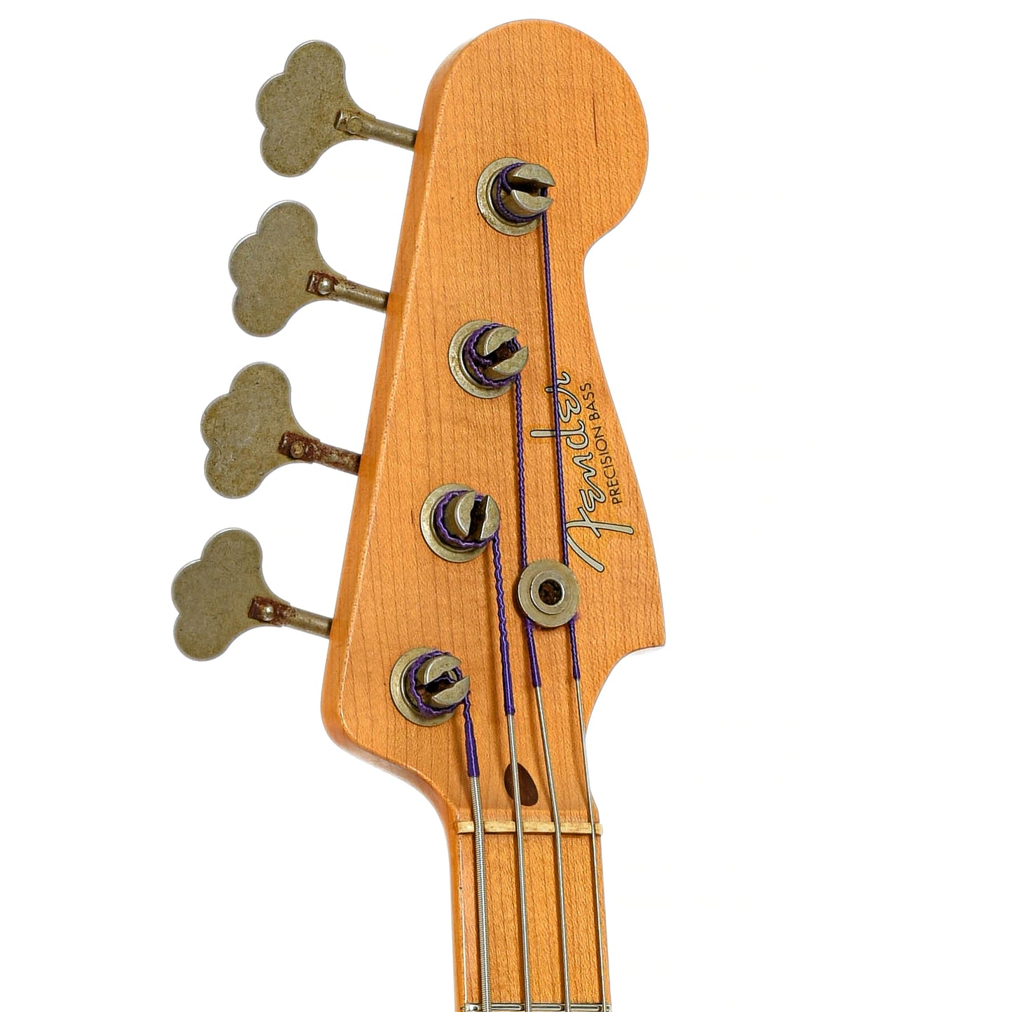 Headstock of Fender Custom Shop Precison '57 Duo Tone Relic Electric Bass
