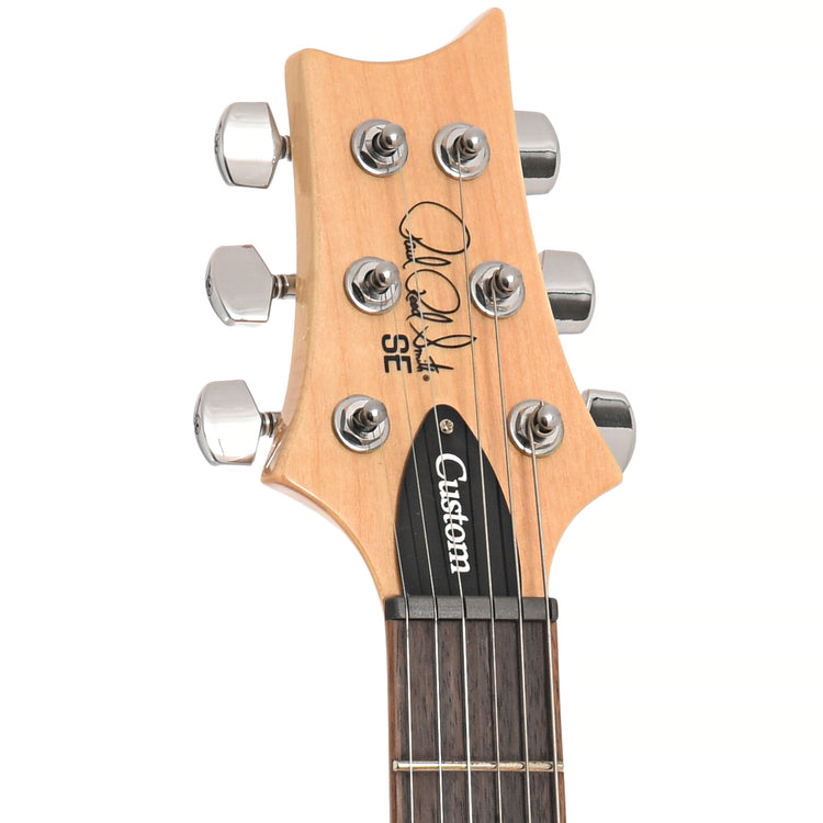 Front headstock of PRS Custom 24-08 Lefty Electric Guitar, Eriza Verde
