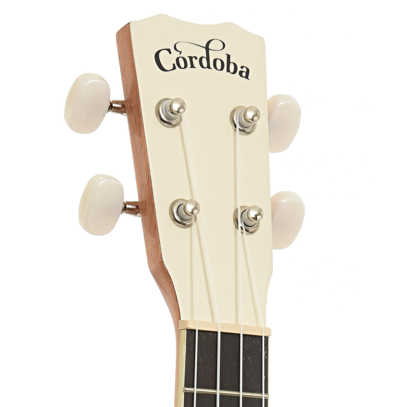 Headstock of Cordoba 15C Concert Ukulele, Mallorcan Pearl