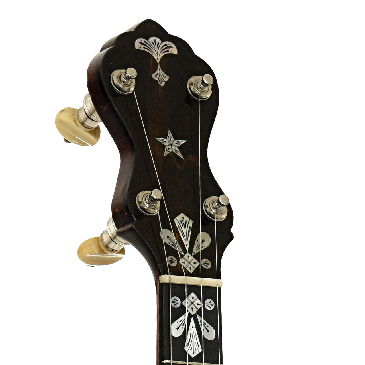 Headstock of Fairbanks Senator No.1 Open Back Banjo 