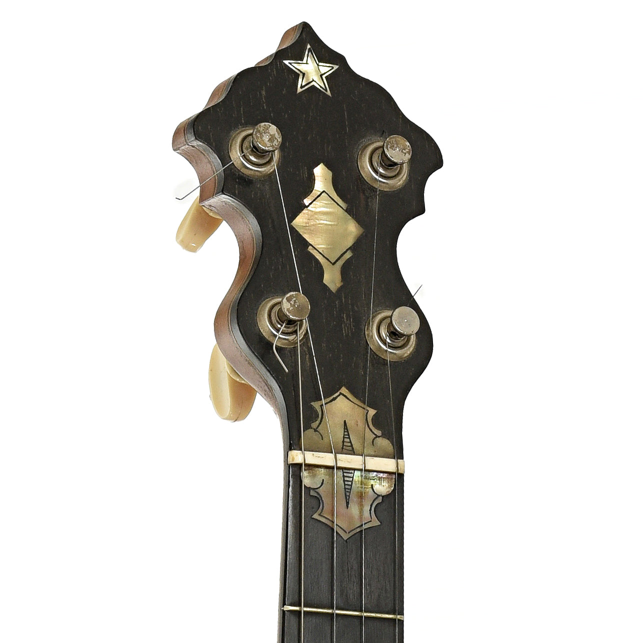 Headstock of Washburn Model 1025 Openback Banjo 
