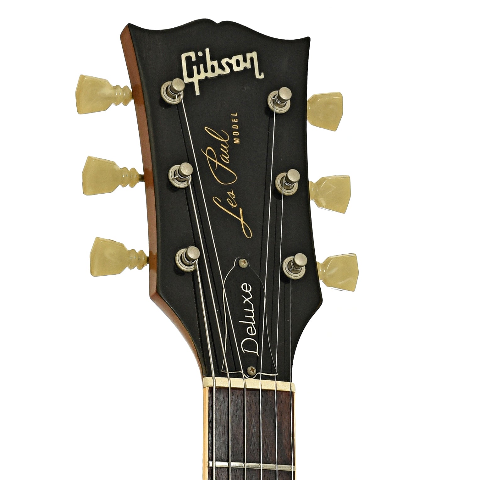 Headtock of Gibson Les Paul Deluxe Electric Guitar