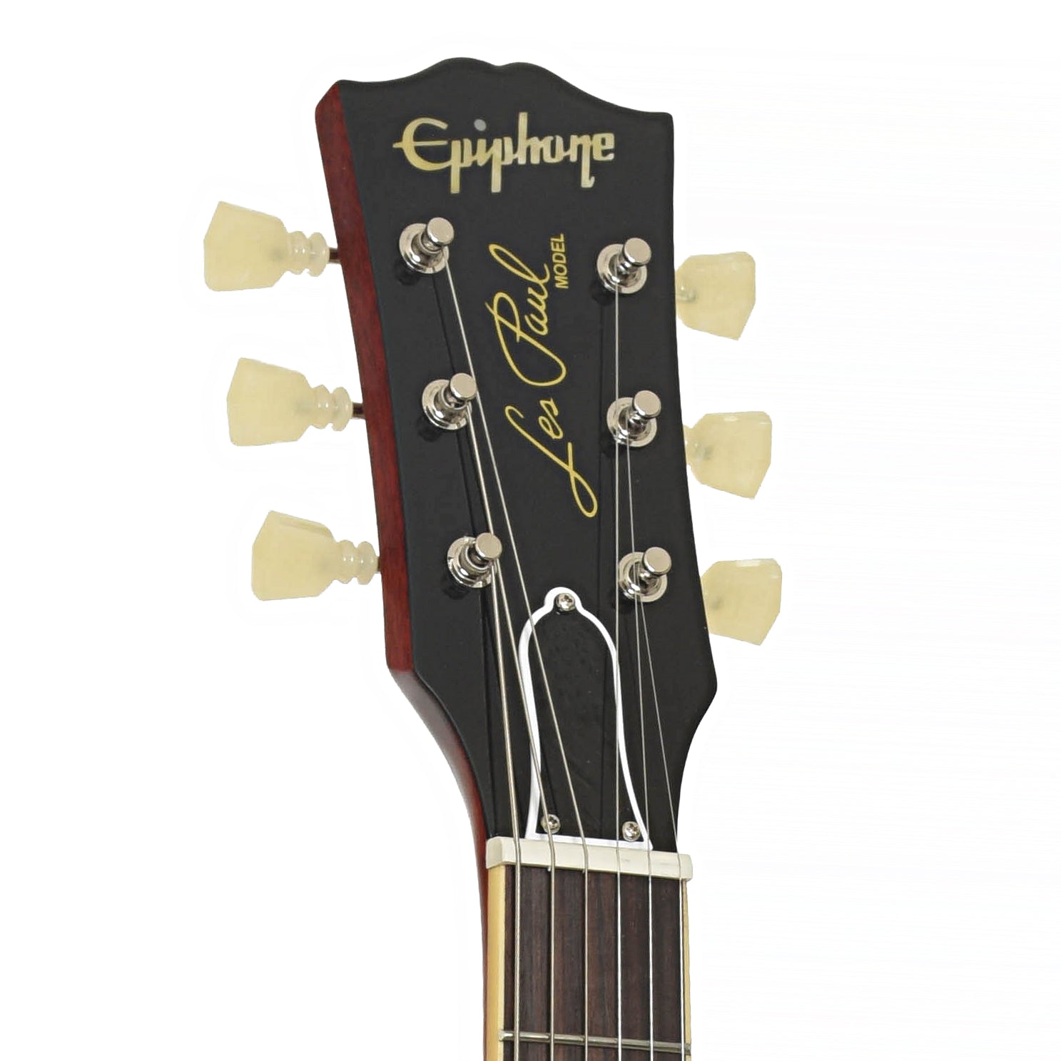 Headstock of Epiphone 1960 Les Paul Standard Reissue Electric Guitar & Case, Iced Tea Burst