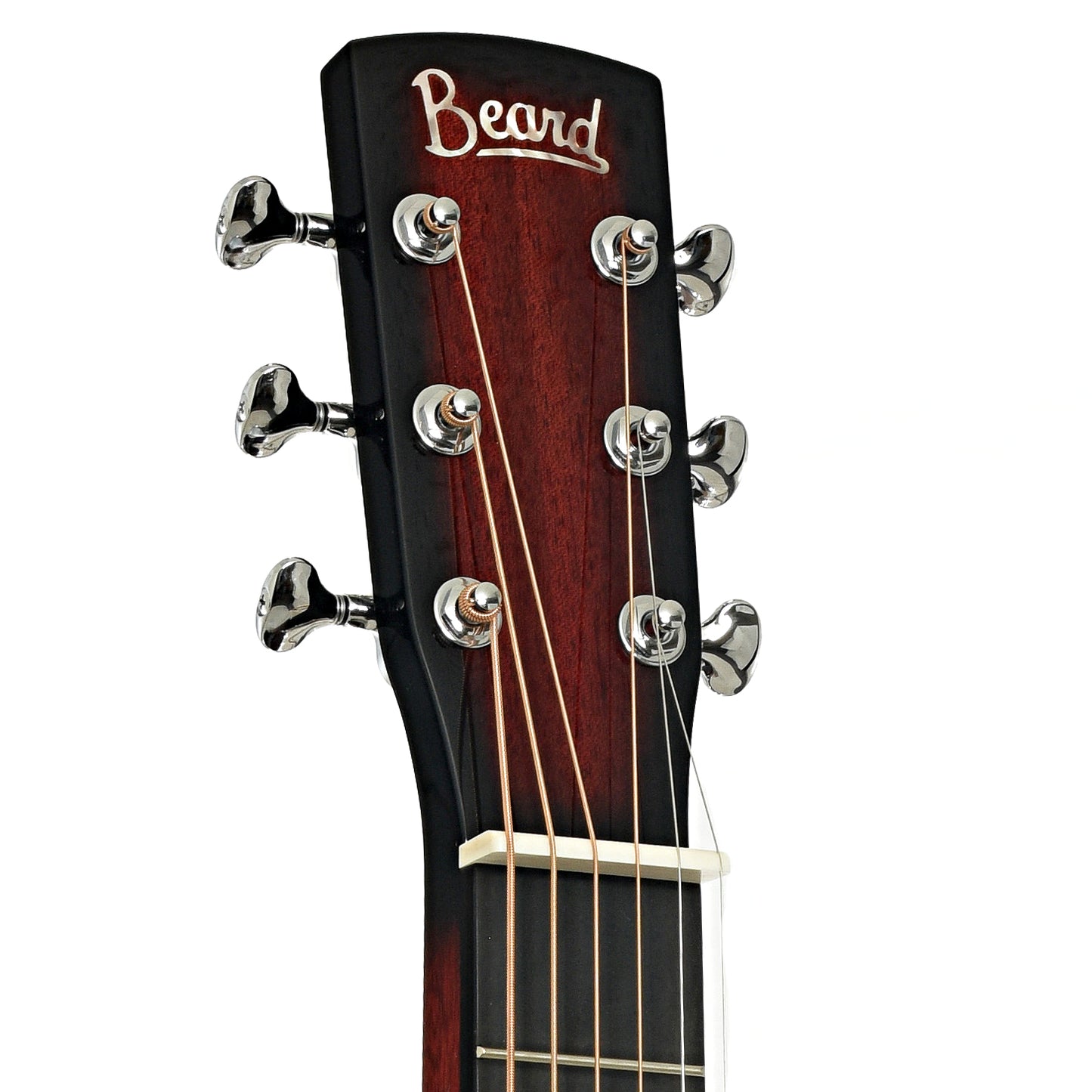 Headstock of Beard Belle E-Body Squareneck Resonator Guitar