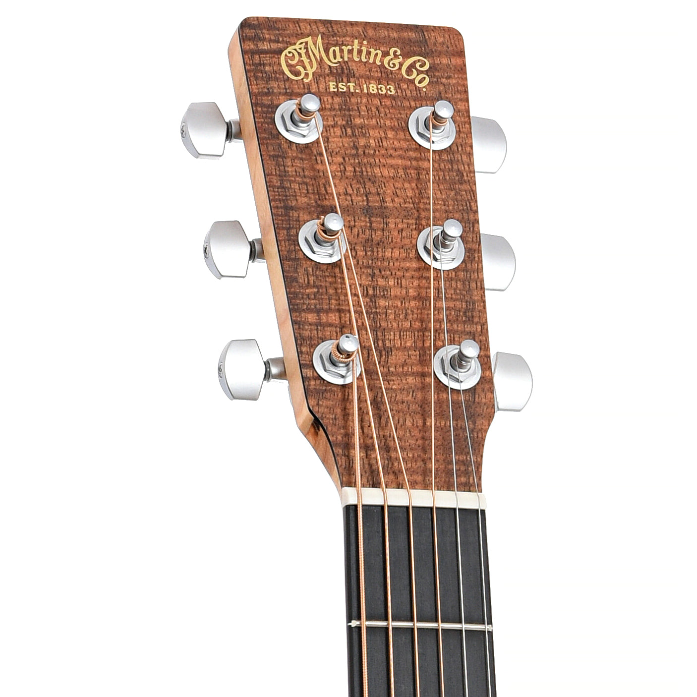 Front headstock of Martin D-X1E Koa Acoustic Guitar 