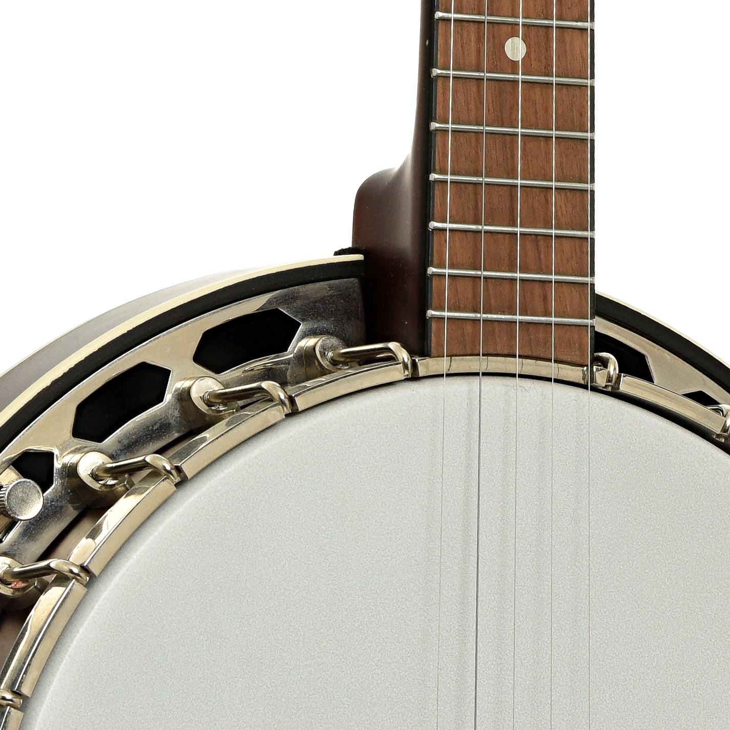 Front neck joint of Recording King RKH-05 Dirty 30s Resonator Banjo