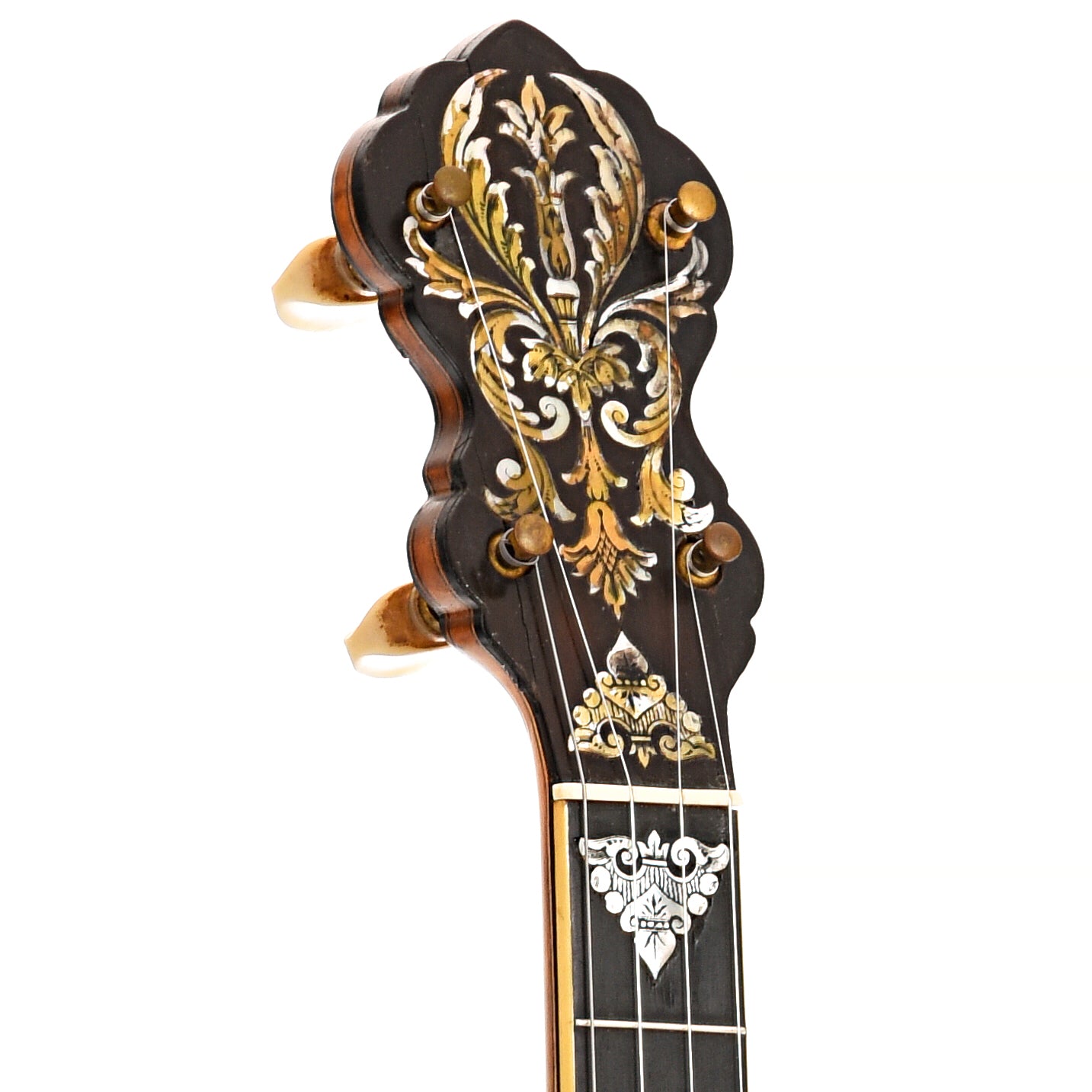 Front headstock of Fairbanks Whyte Laydie No.7 Banjo