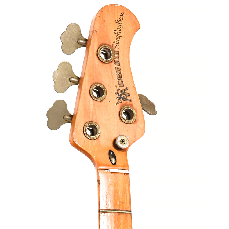 Front headstock of Music Man Stringray Electric Bass 