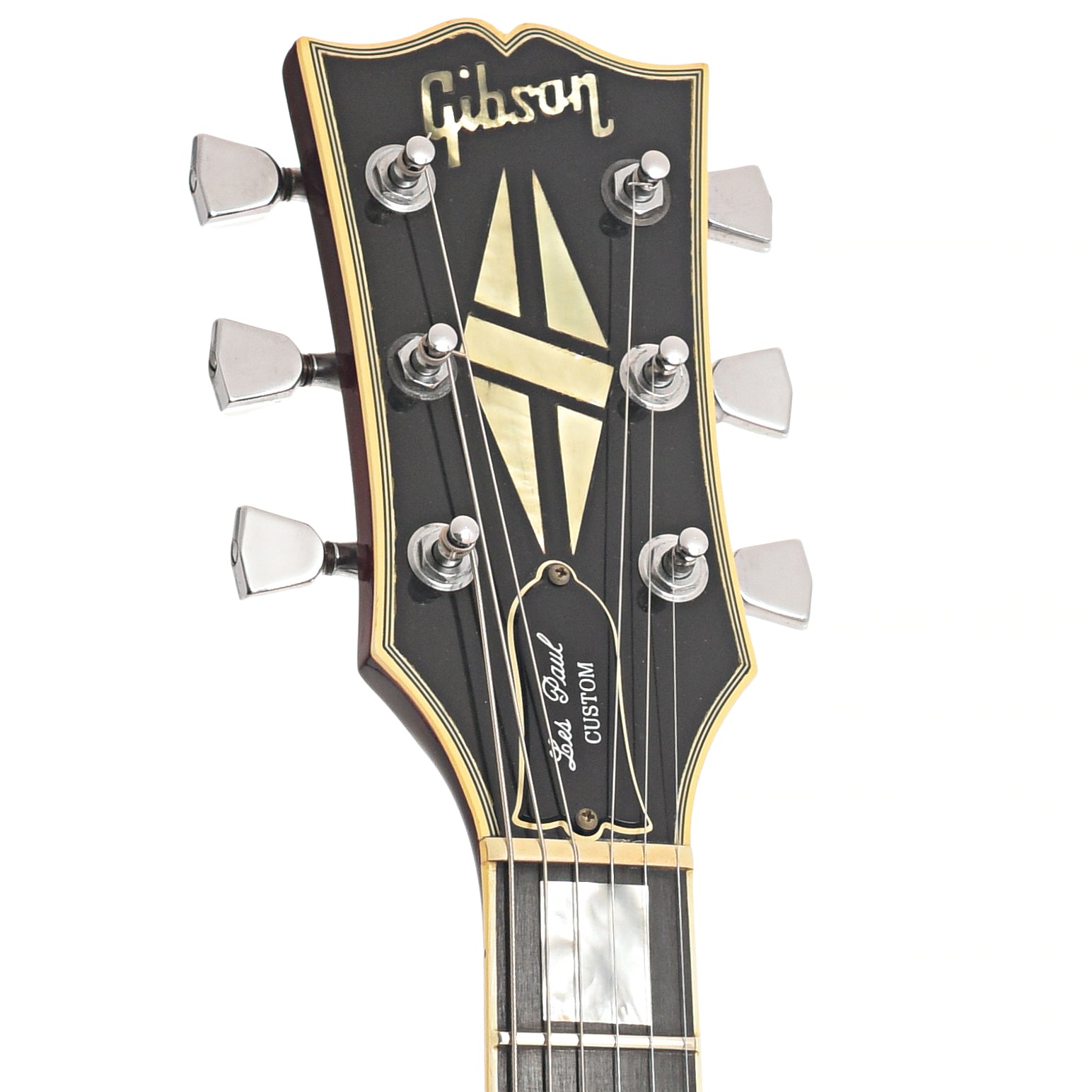 Front headstock of Gibson Les Paul Custom 