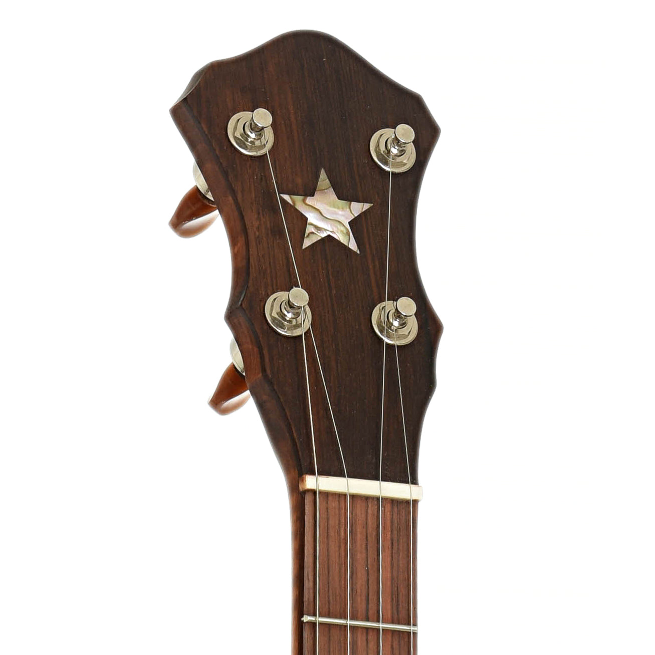 Headstock of Starr Banjos 13" Curly Maple Openback Banjo