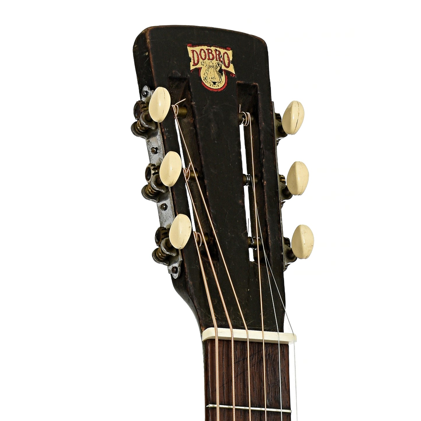 Headstock of Dobro Model 27 Squareneck Resonator Guitar