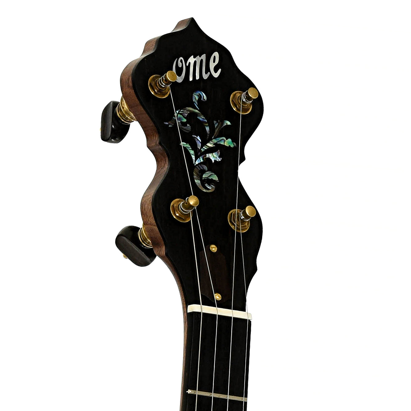 Headstock of Ome Juniper 12" Openback Banjo