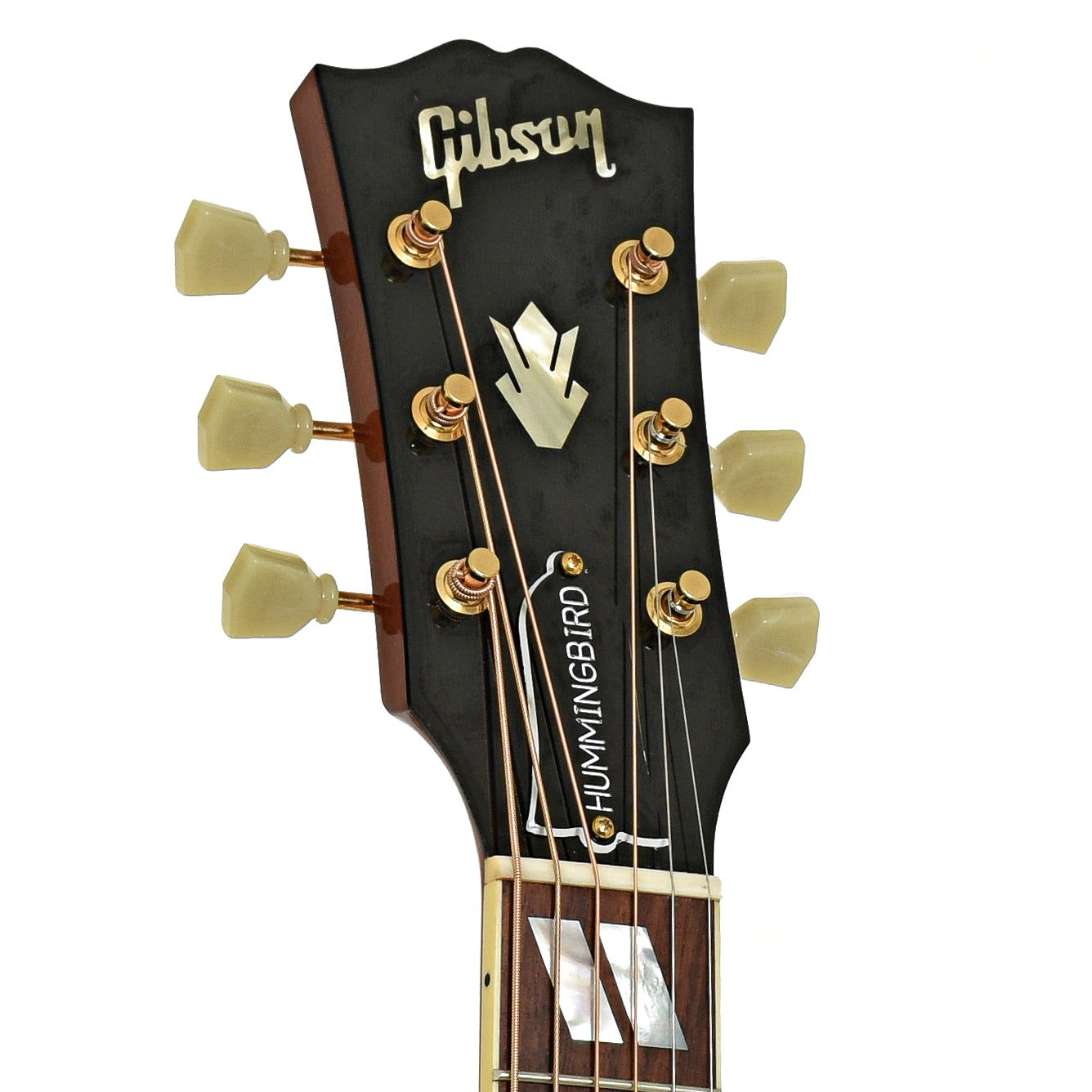 Headstock of Gibson Hummingbird Original Acoustic Guitar