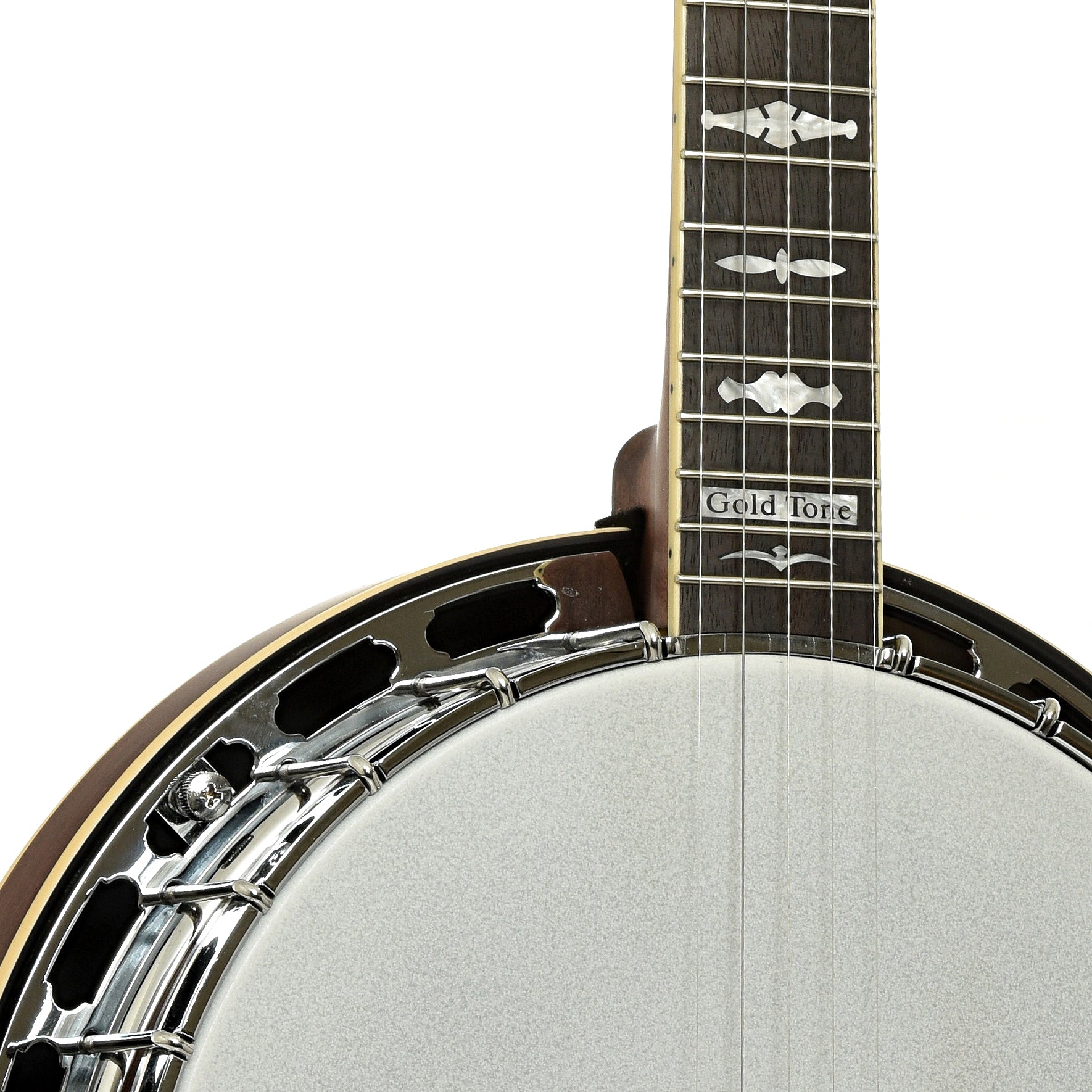 Front neck joint of Gold Tone RB-15RF Orange Blossom Resonator Banjo