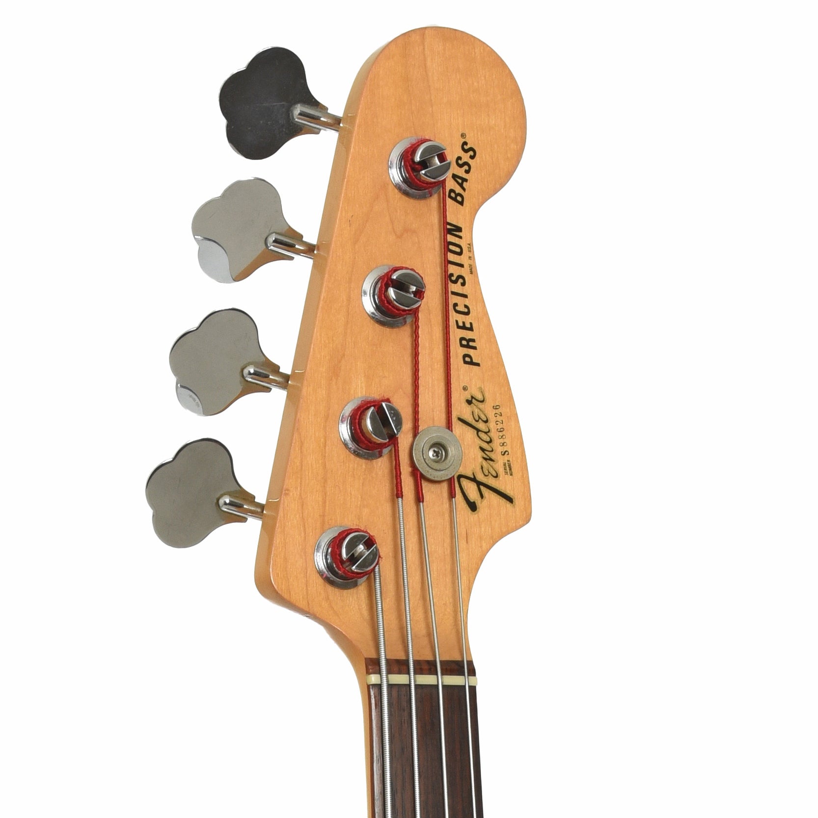 Headstock of Fender Precision Fretless Electric Bass