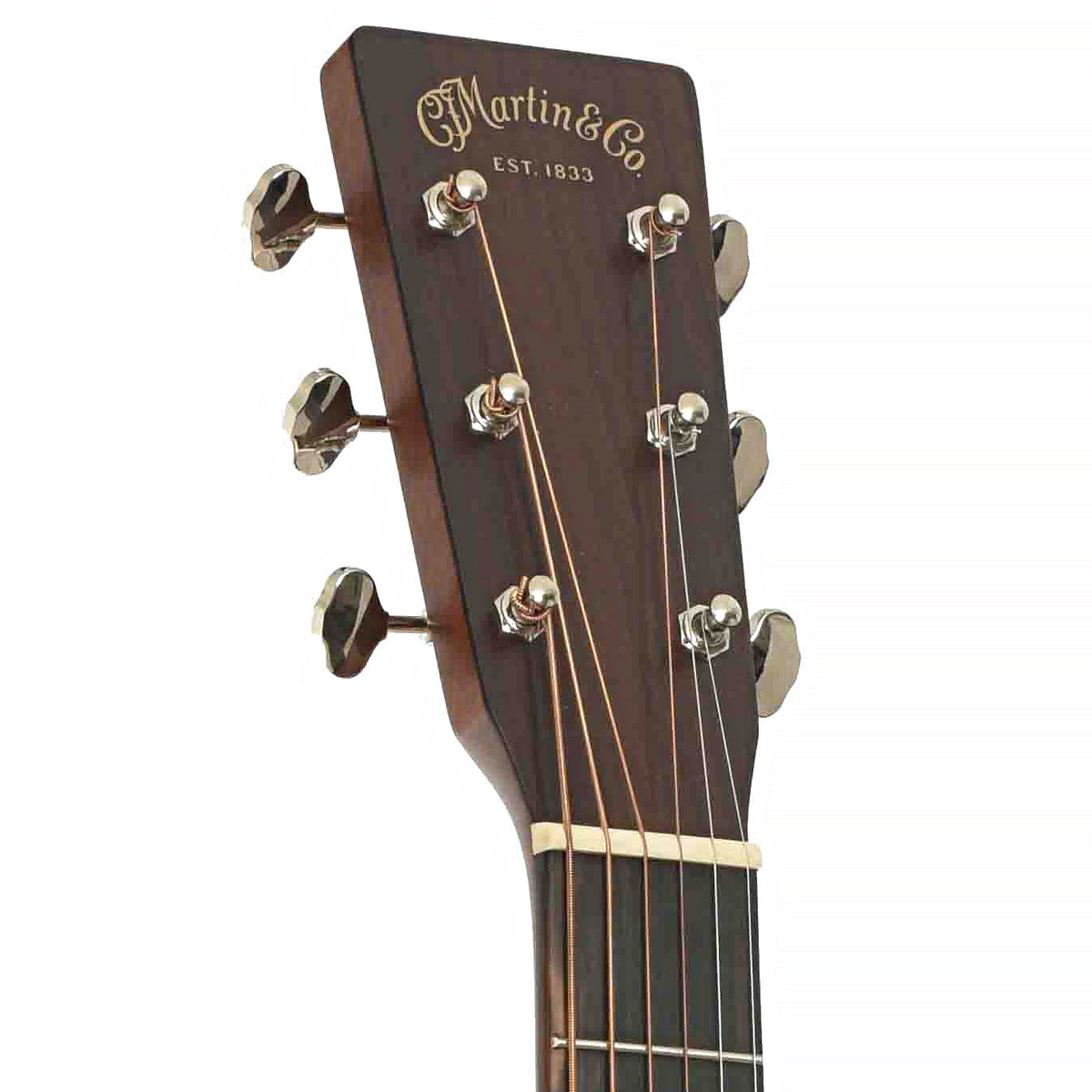 Front Headstock of Martin 00L-16E Acoustic Guitar & Gigbag, Blue Denim