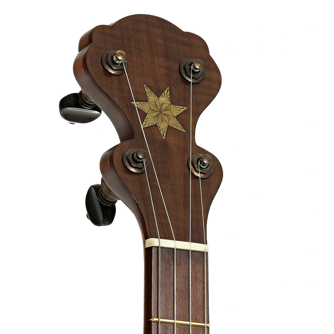 Headstock of Pete Ross Dobson Banjo, 12" Rim 