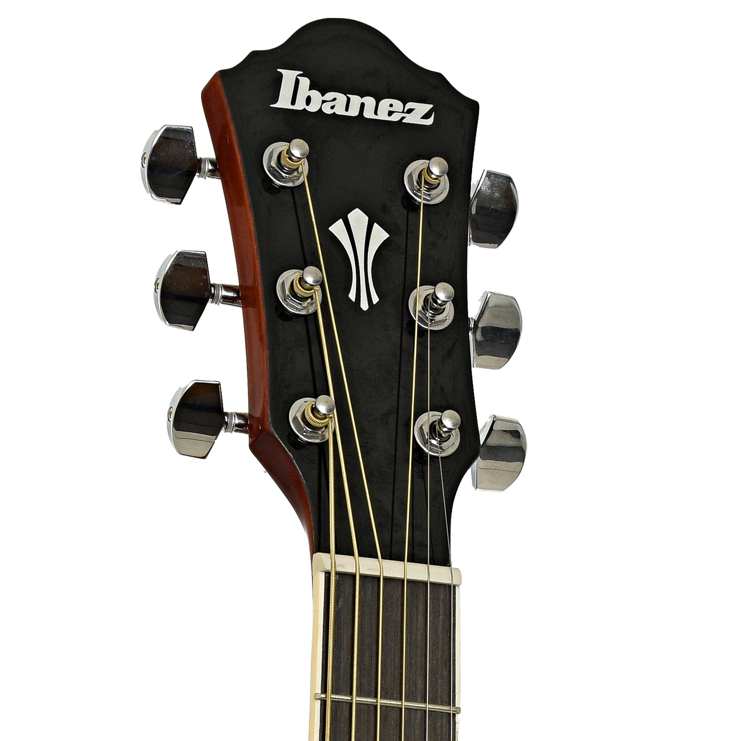 Headstock of Ibanez AEG7MH Grand Concert Acoustic-Electric Guitar, Violin Sunburst High Gloss