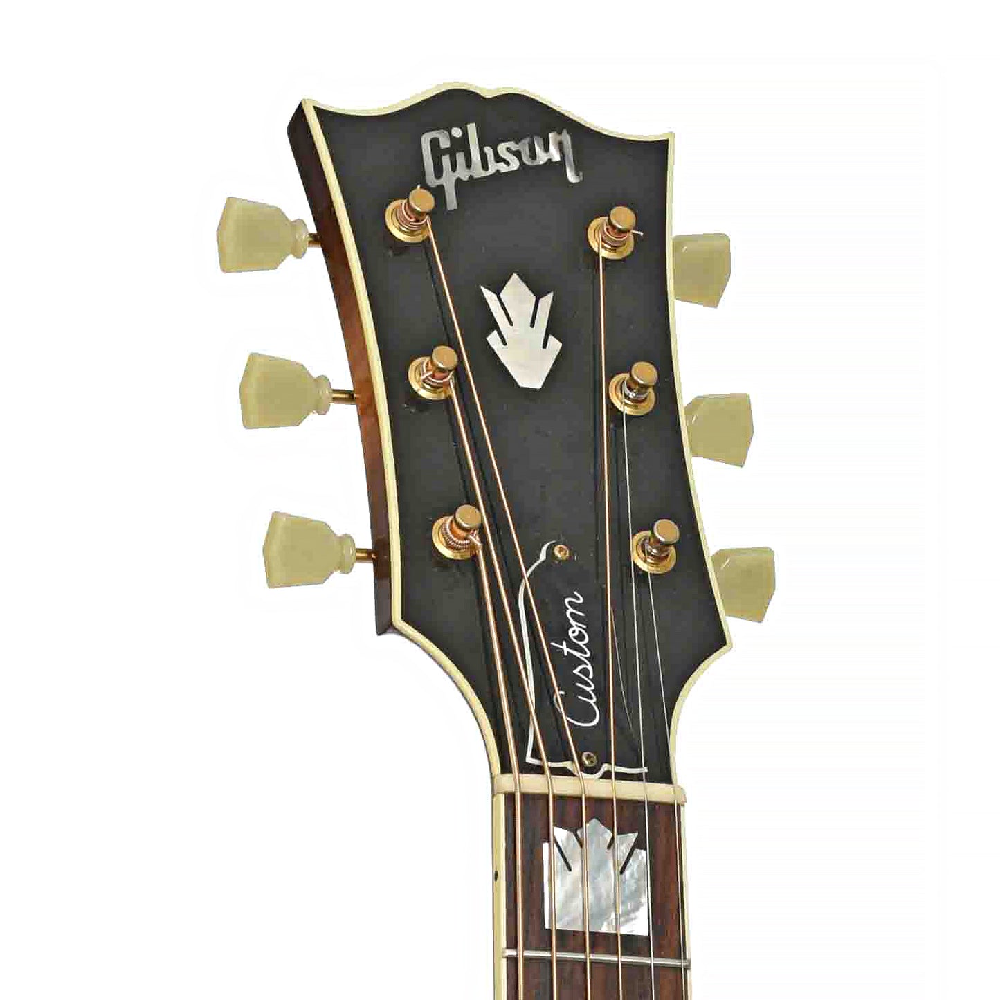 Front headstock of Gibson Custom Shop J-185 EC