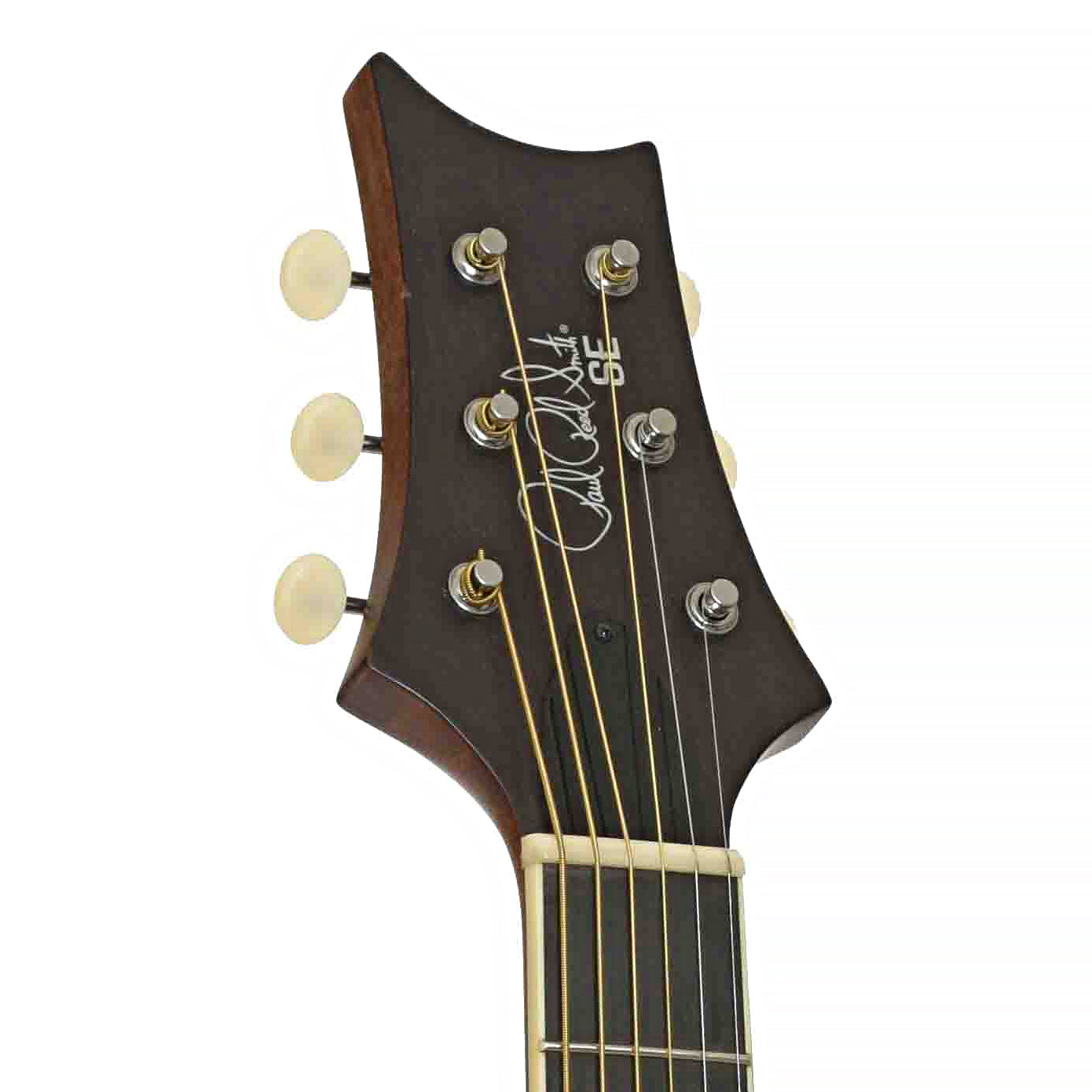 Front headstock of PRS SE P20E Lotus Pink