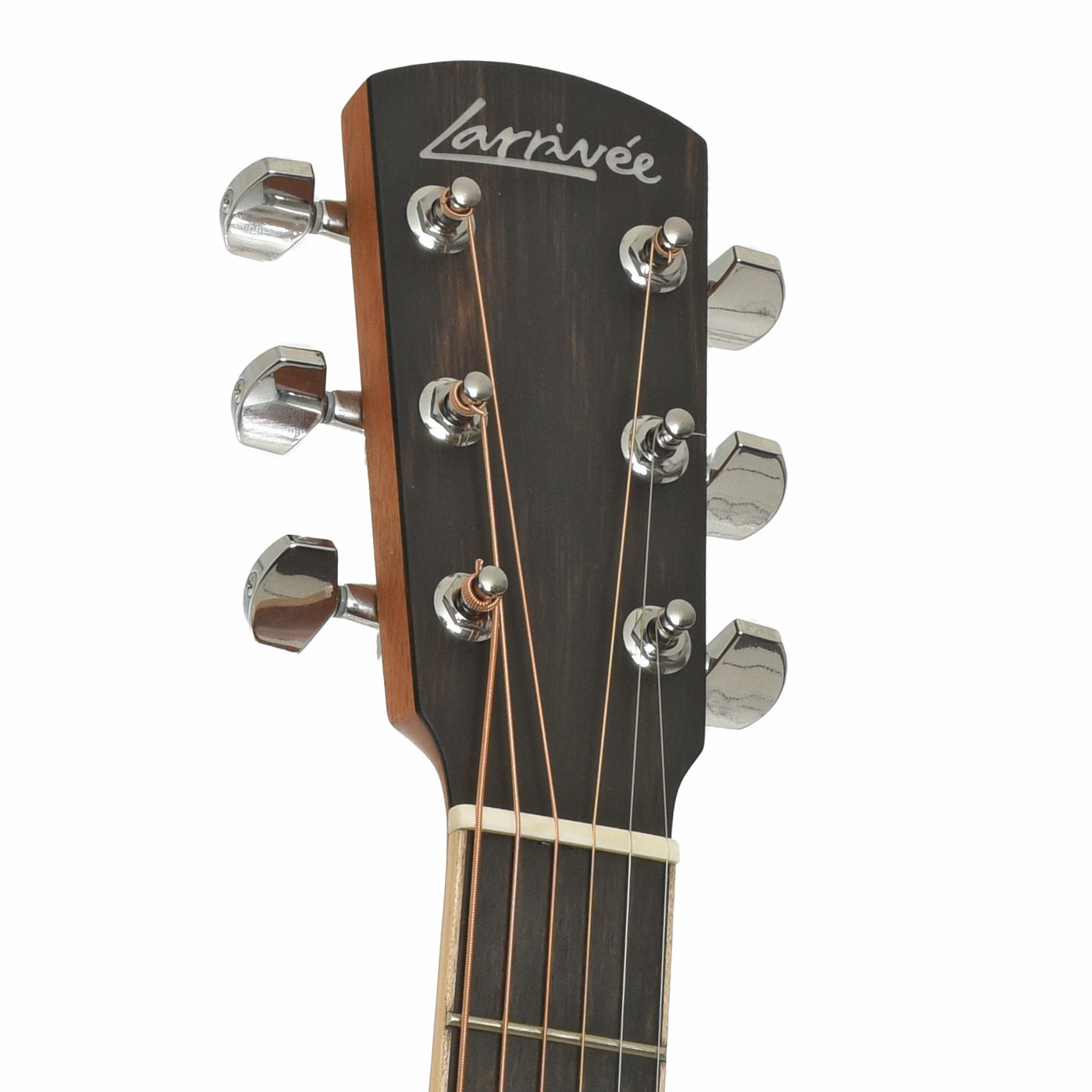 Headstock of Larrivee OMV-03E Recording Series Acoustic-Electric Guitar