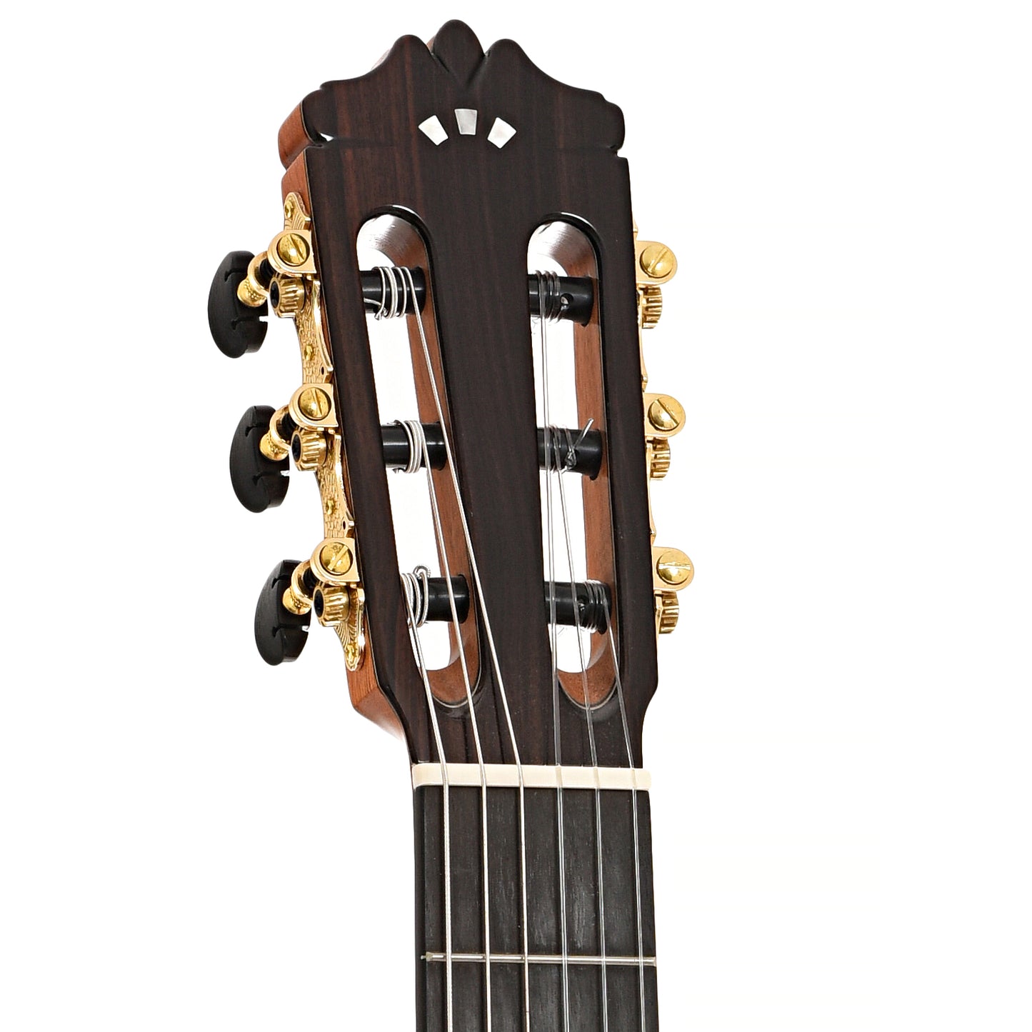 front headstock of Cordoba C12 CD Classical Guitar and Case, Cedar Top